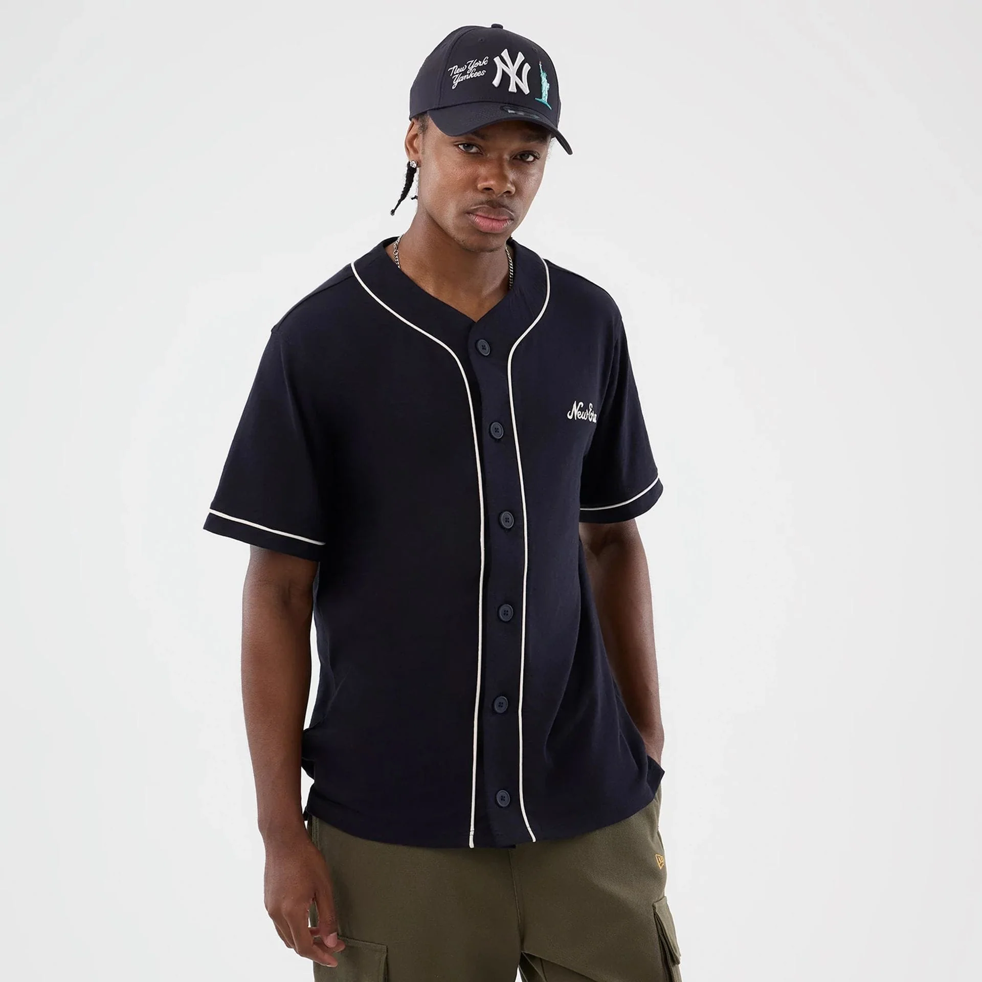 New Era Slub Navy Baseball Jersey - Image 3