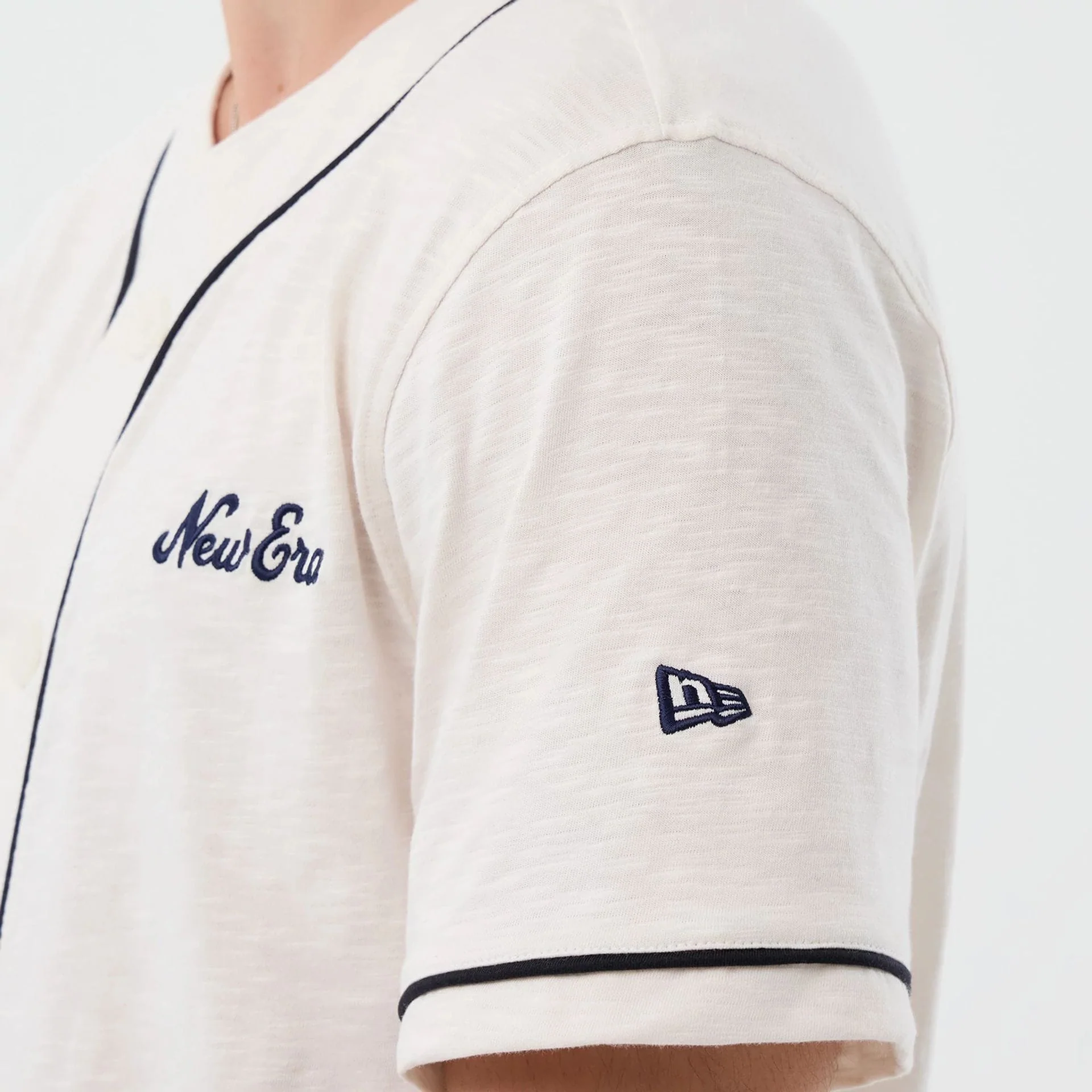 New Era Slub Open White Baseball Jersey - Image 5