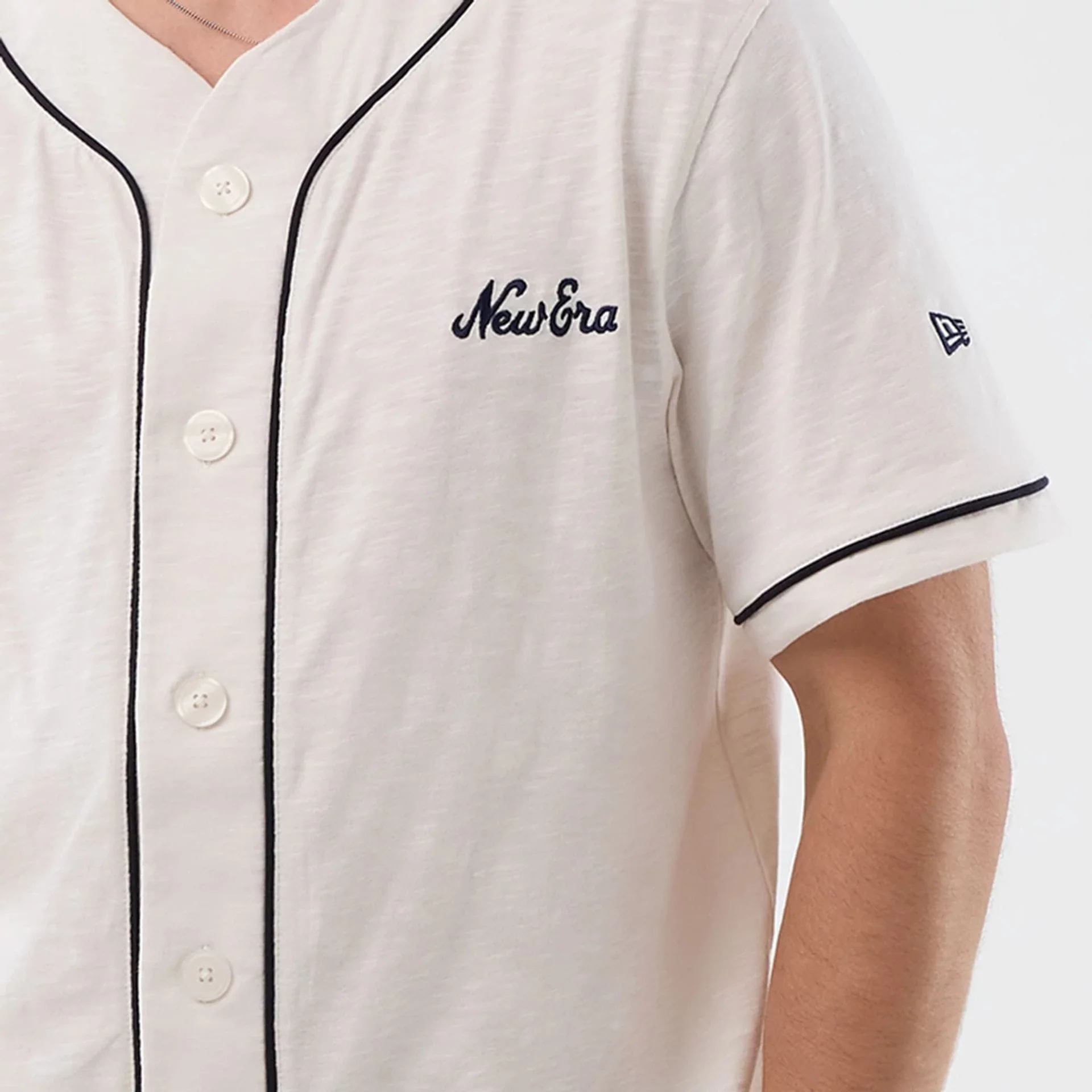 New Era Slub Open White Baseball Jersey - Image 6