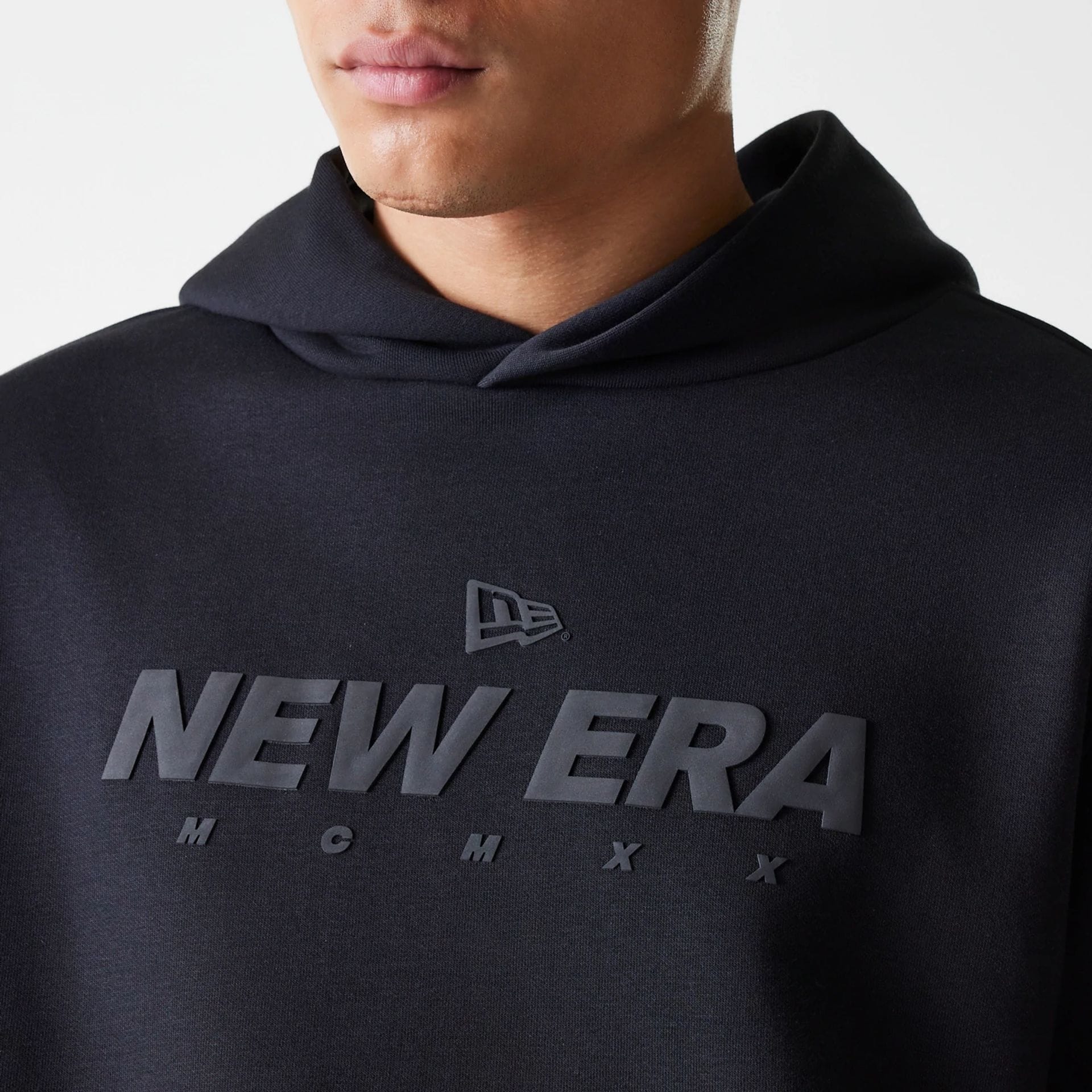 New Era Tech Black Oversized Pullover Hoodie - Image 3