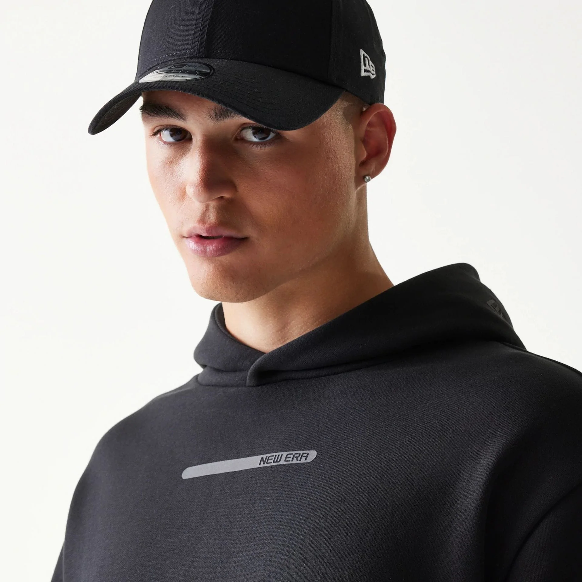 New Era Tech Black Oversized Pullover Hoodie - Image 8