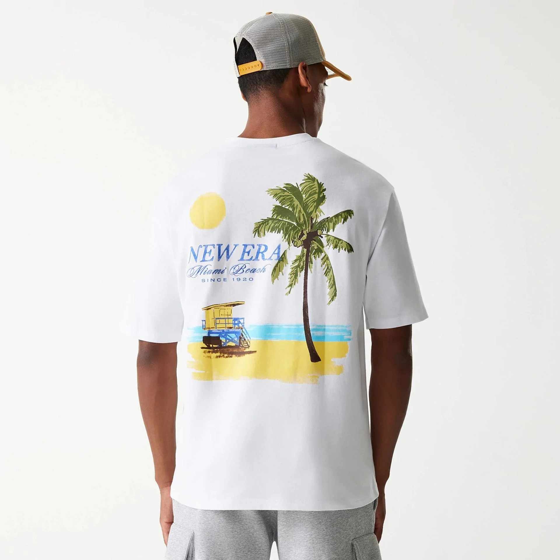 New Era Vacation Graphic White Oversized T-Shirt - Image 3