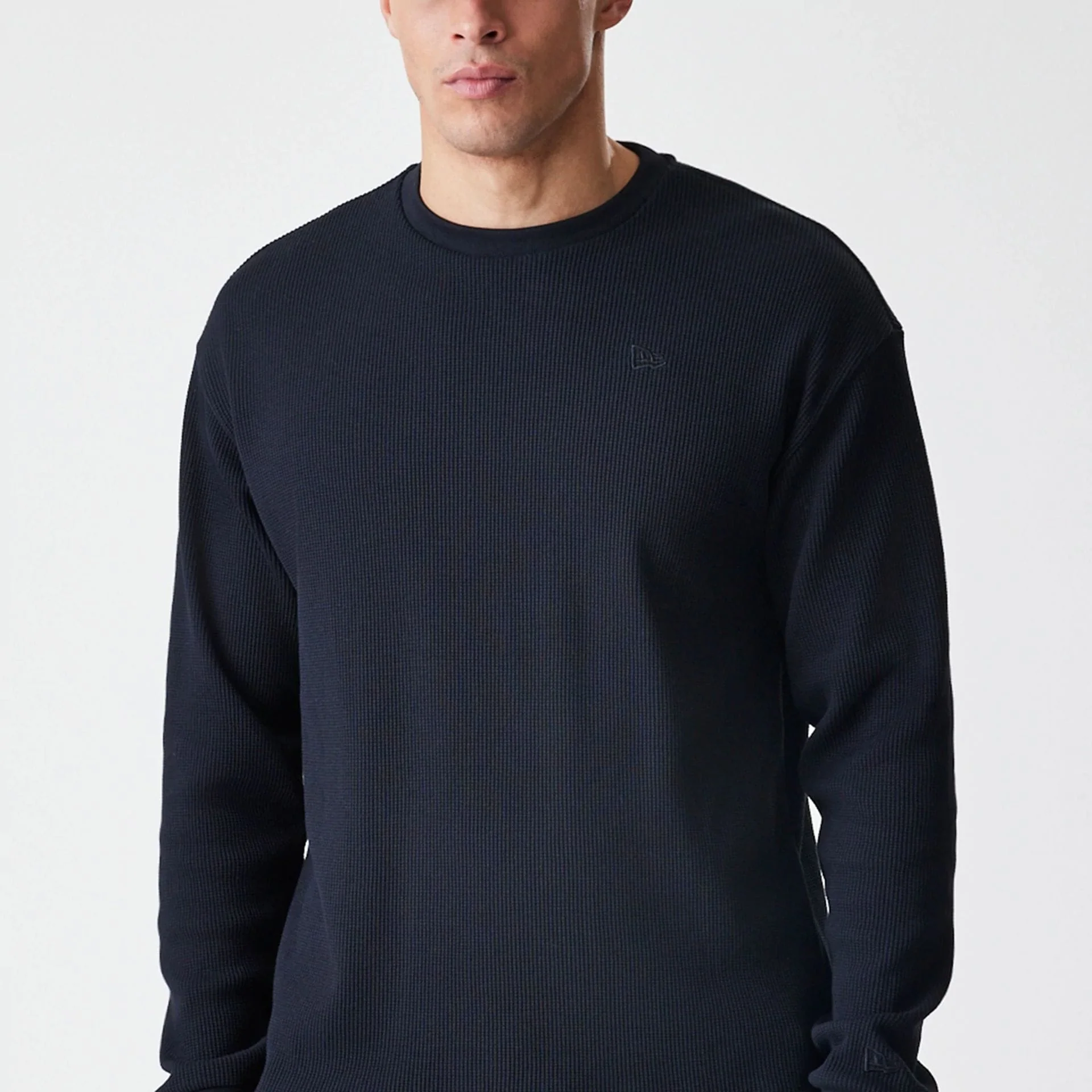 New Era Waffle Black Long Sleeve T-Shirt - Image 3