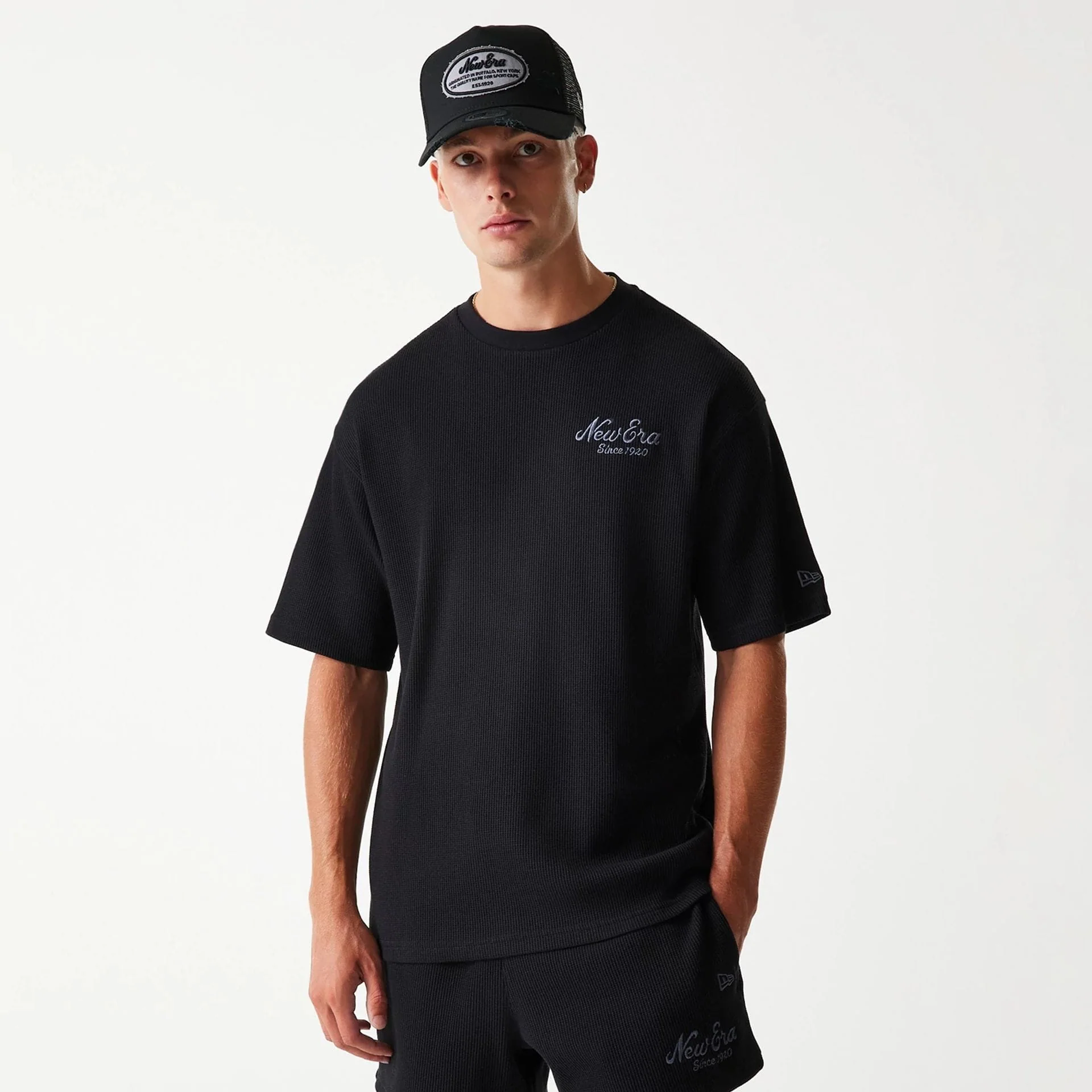 New Era Waffle Black Oversized T-Shirt - Image 3