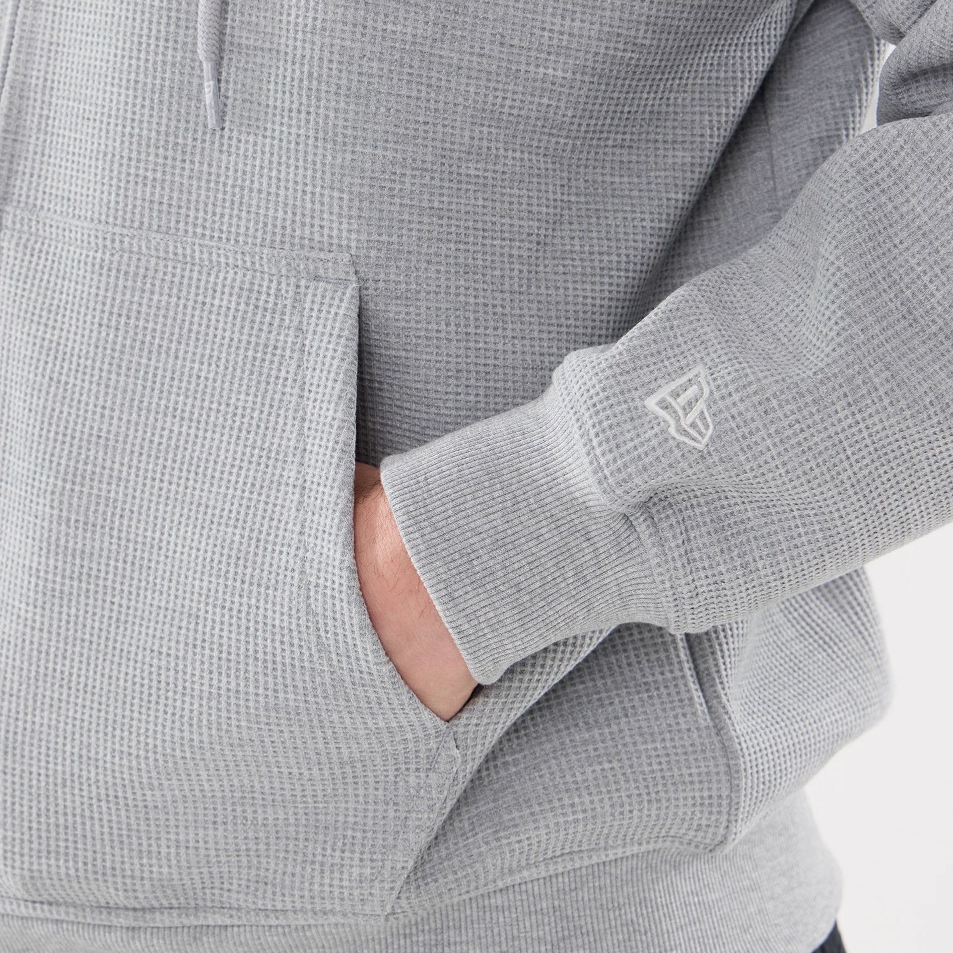 New Era Waffle Grey Full Zip Hoodie - Image 5