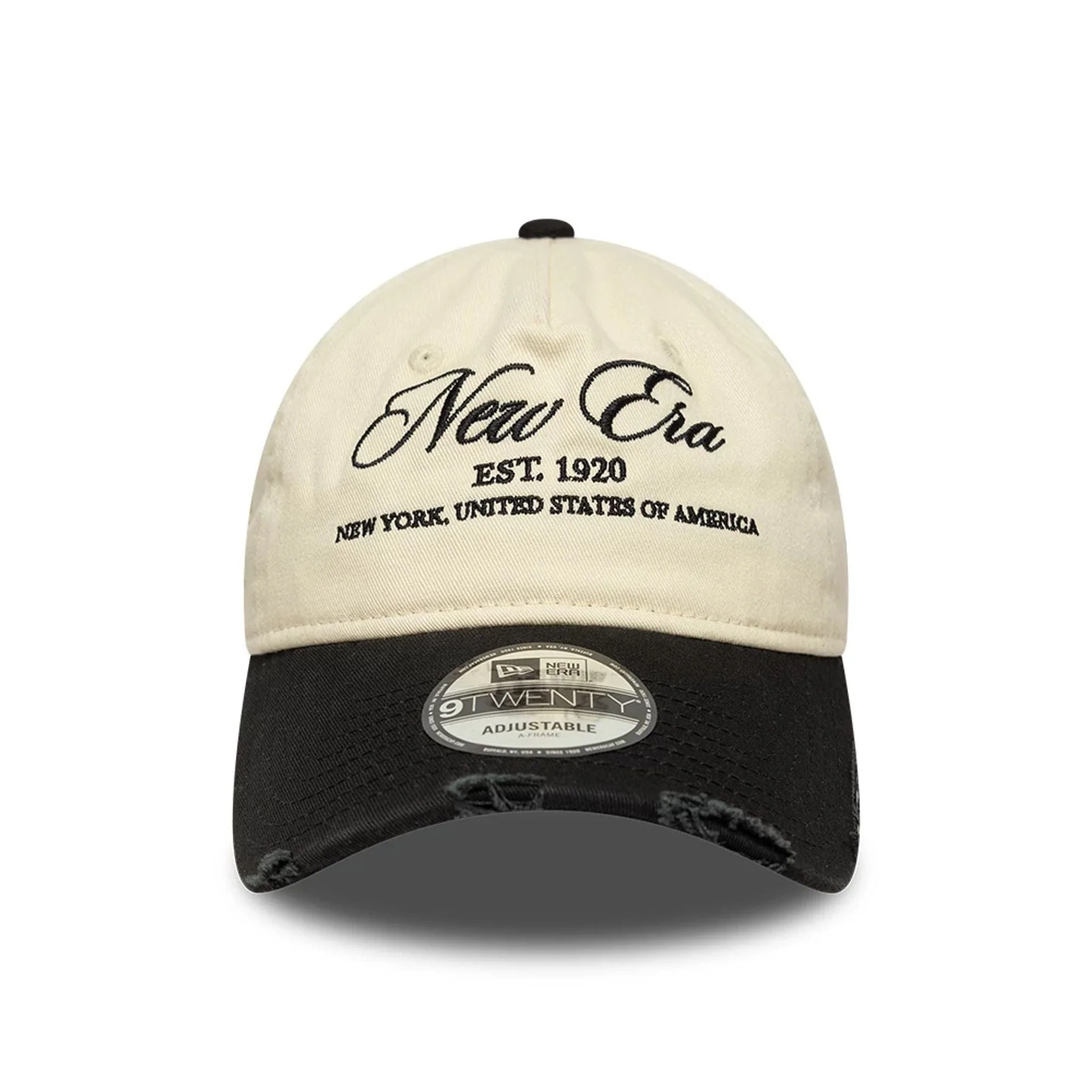 New Era Wash Distress Light Beige 9TWENTY A-Frame Adjustable Cap - Image 2