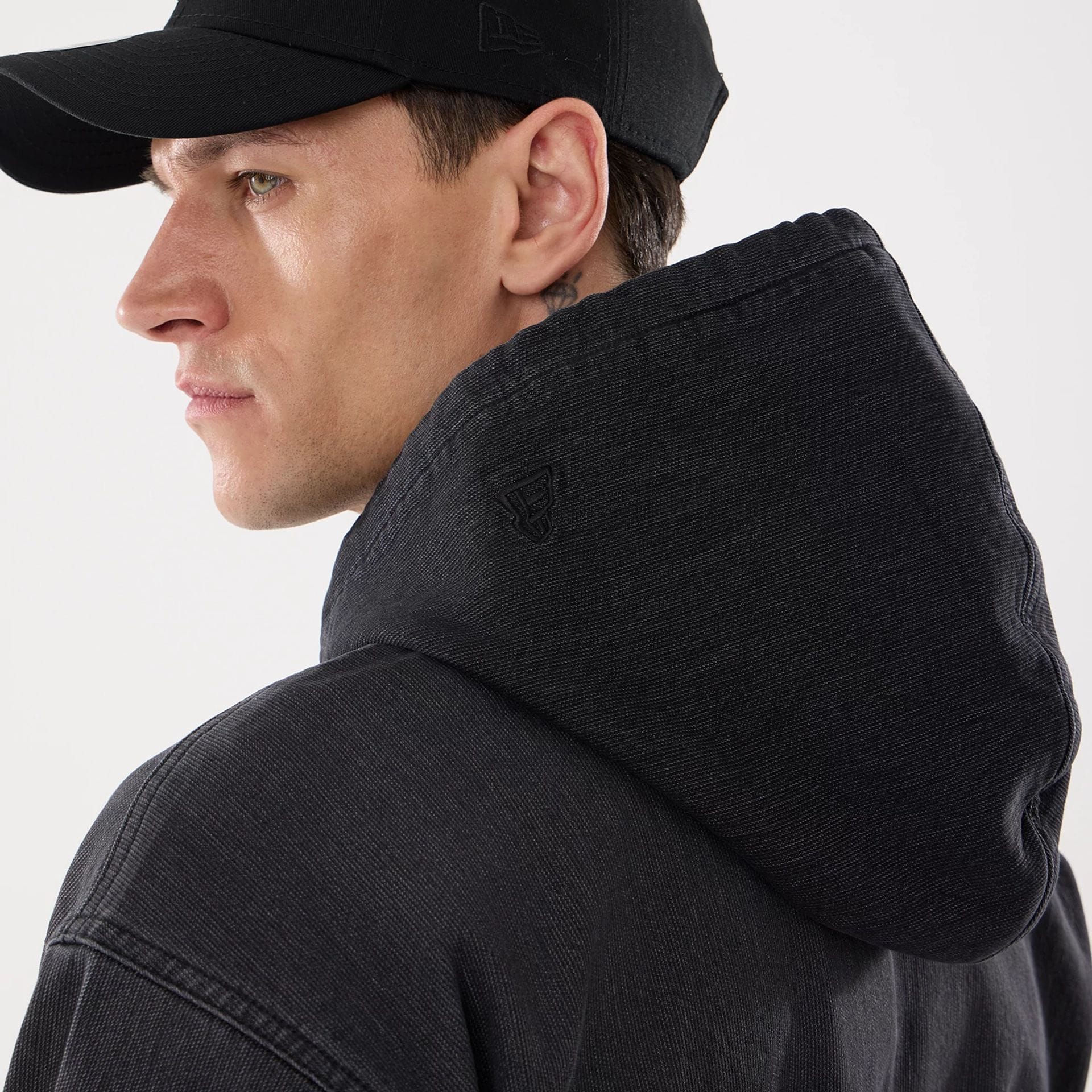 New Era Washed Black Full Zip Hoodie - Image 7