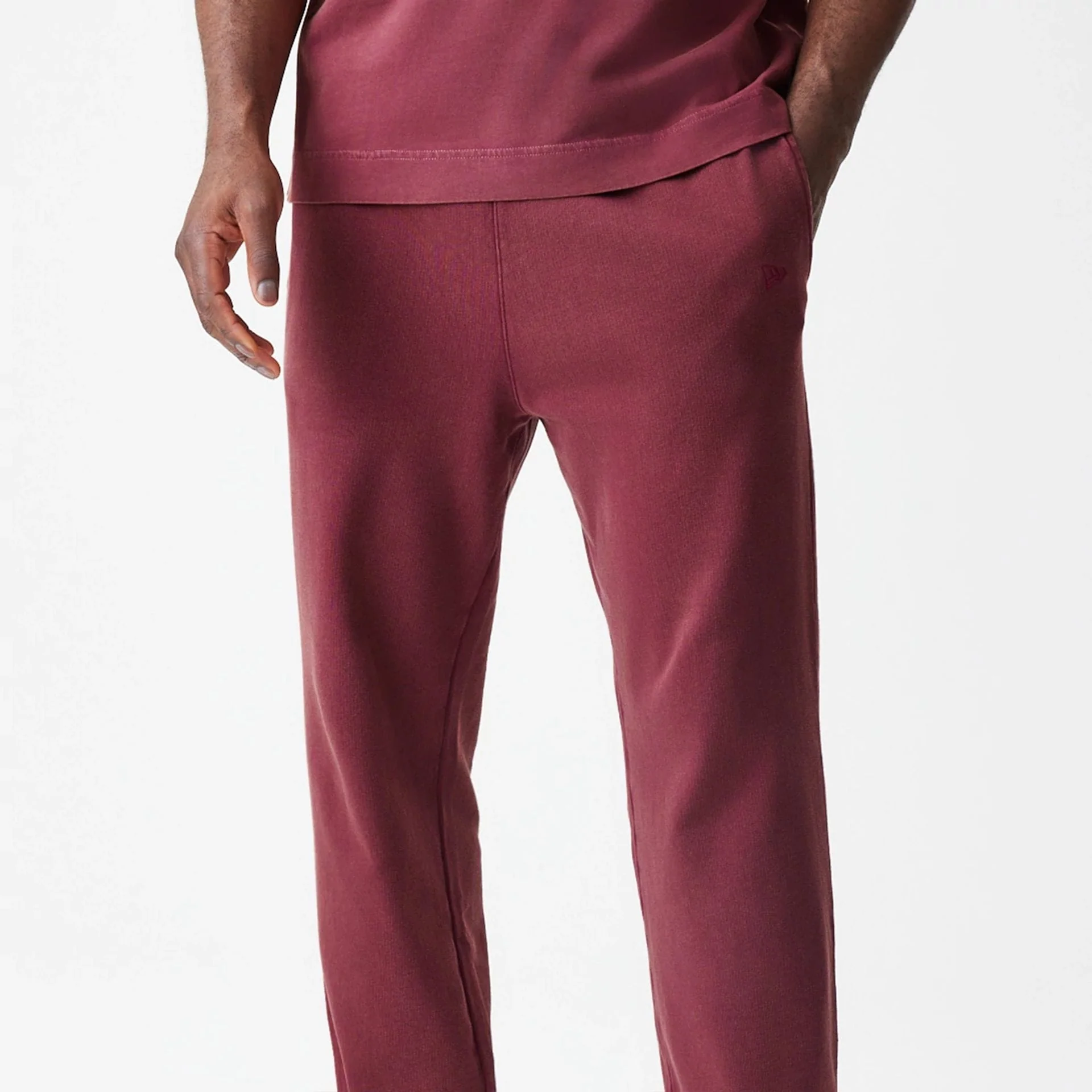 New Era Washed Dark Red Straight Leg Joggers - Image 4