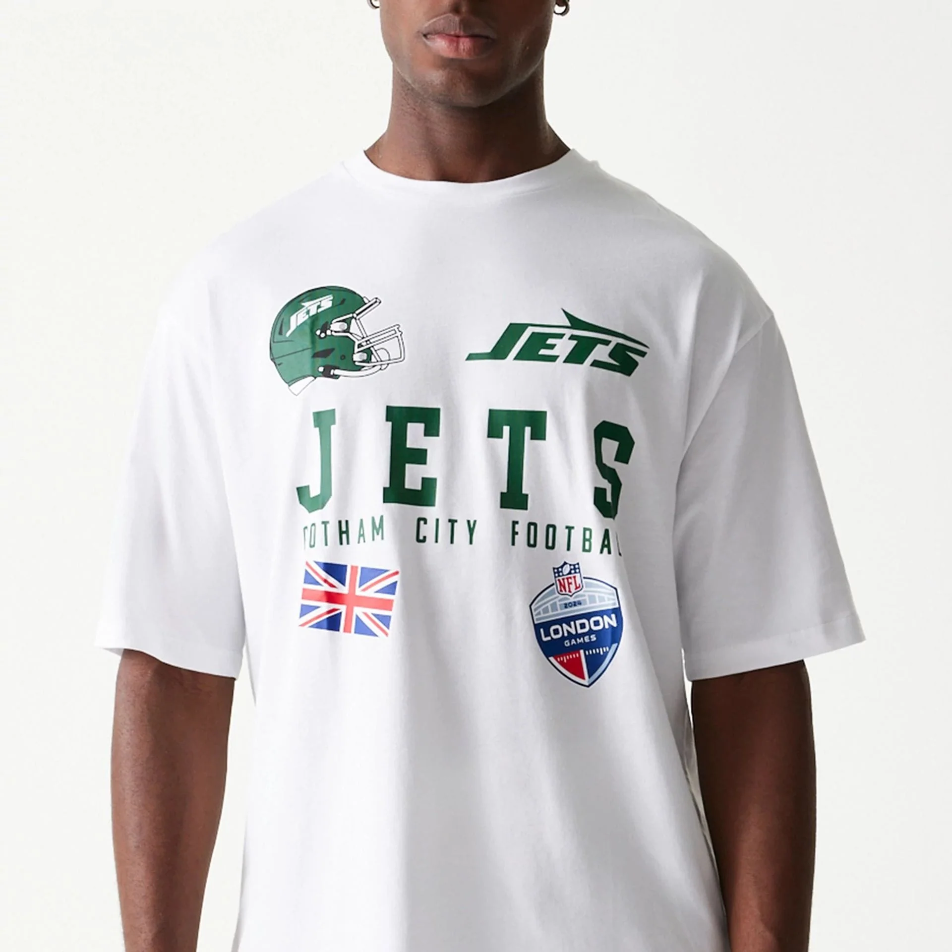 New York Jets NFL Games Collegiate White Oversized T-Shirt - Image 2