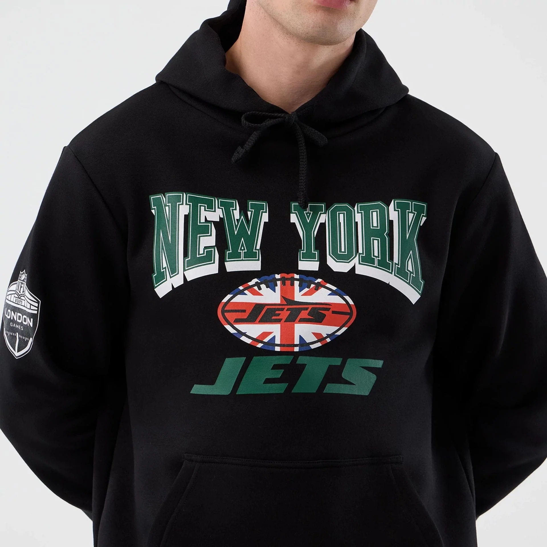 New York Jets NFL International Series Games Black Pullover Hoodie - Image 3