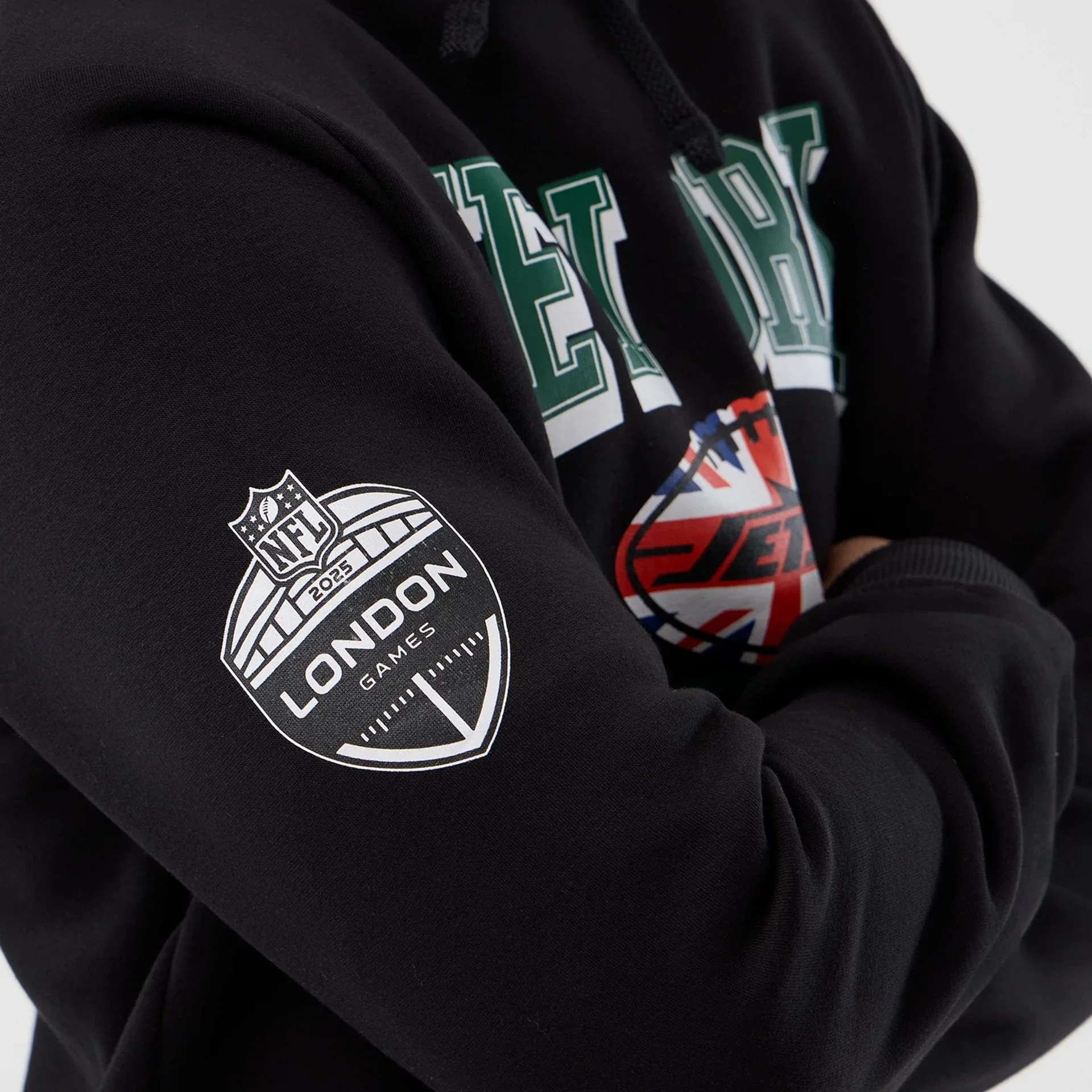 New York Jets NFL International Series Games Black Pullover Hoodie - Image 4