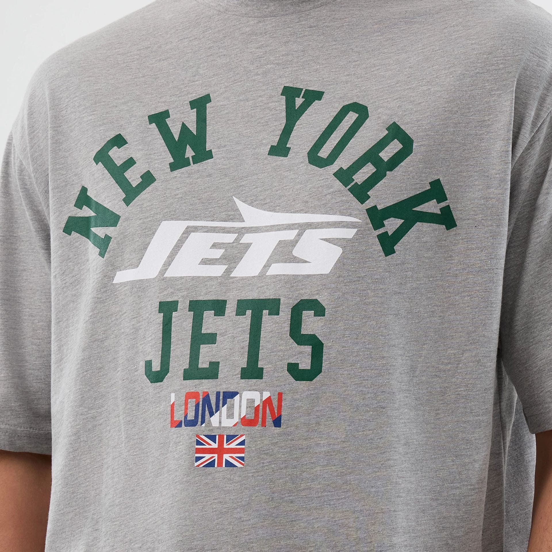 New York Jets NFL International Series Games Grey Oversized T-Shirt - Image 3
