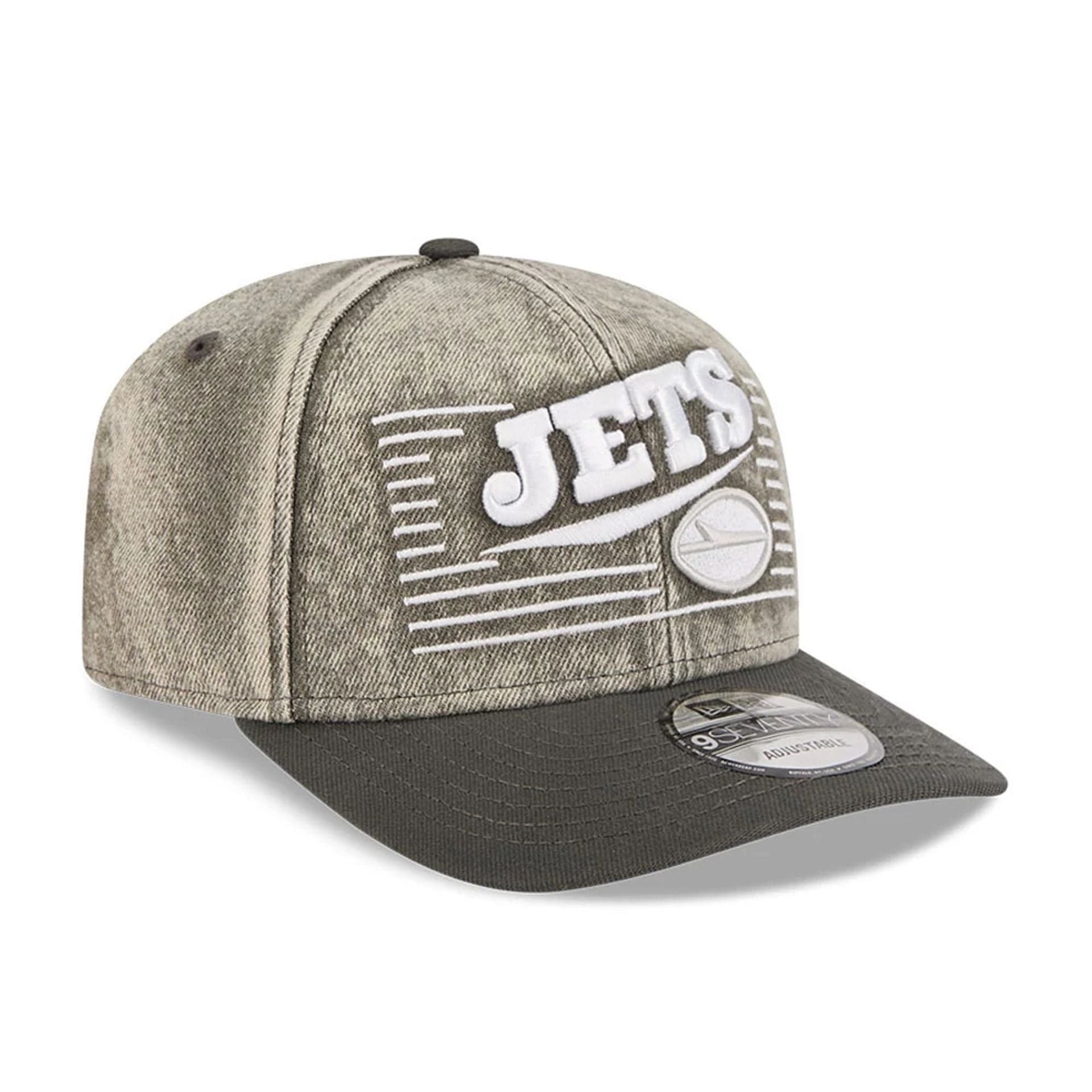 New York Jets NFL Washed Denim Dark Grey 9SEVENTY Stretch Snap Cap - Image 3