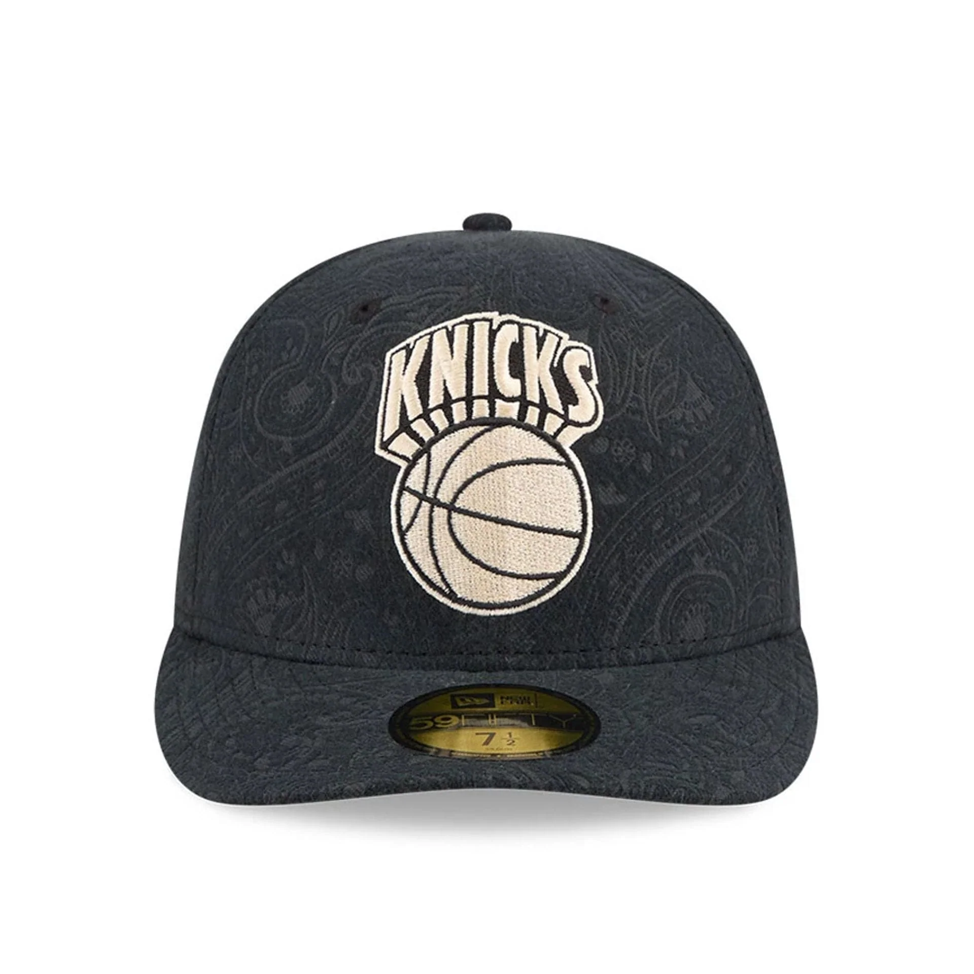 New York Knicks NBA Brushed Cotton Black 59FIFTY Fitted Cap - Image 3