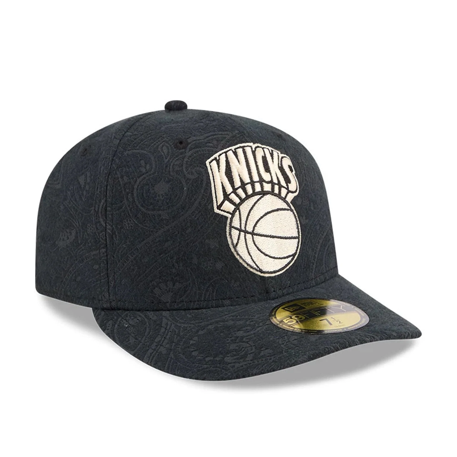 New York Knicks NBA Brushed Cotton Black 59FIFTY Fitted Cap - Image 4