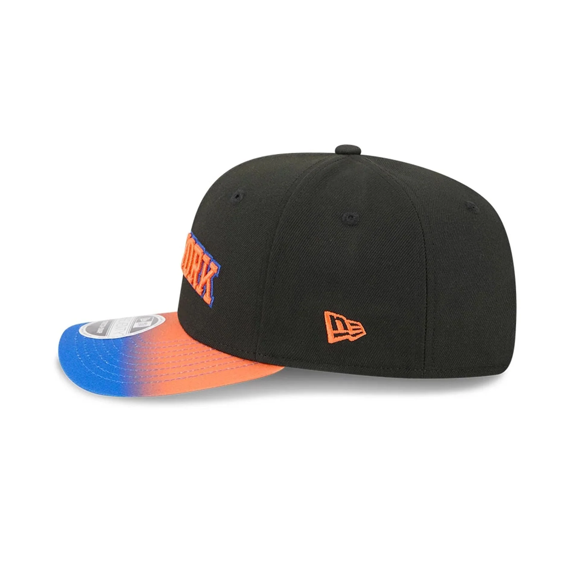 New York Knicks NBA Statement Black 9SEVENTY Stretch Snap Adjustable Cap - Image 6