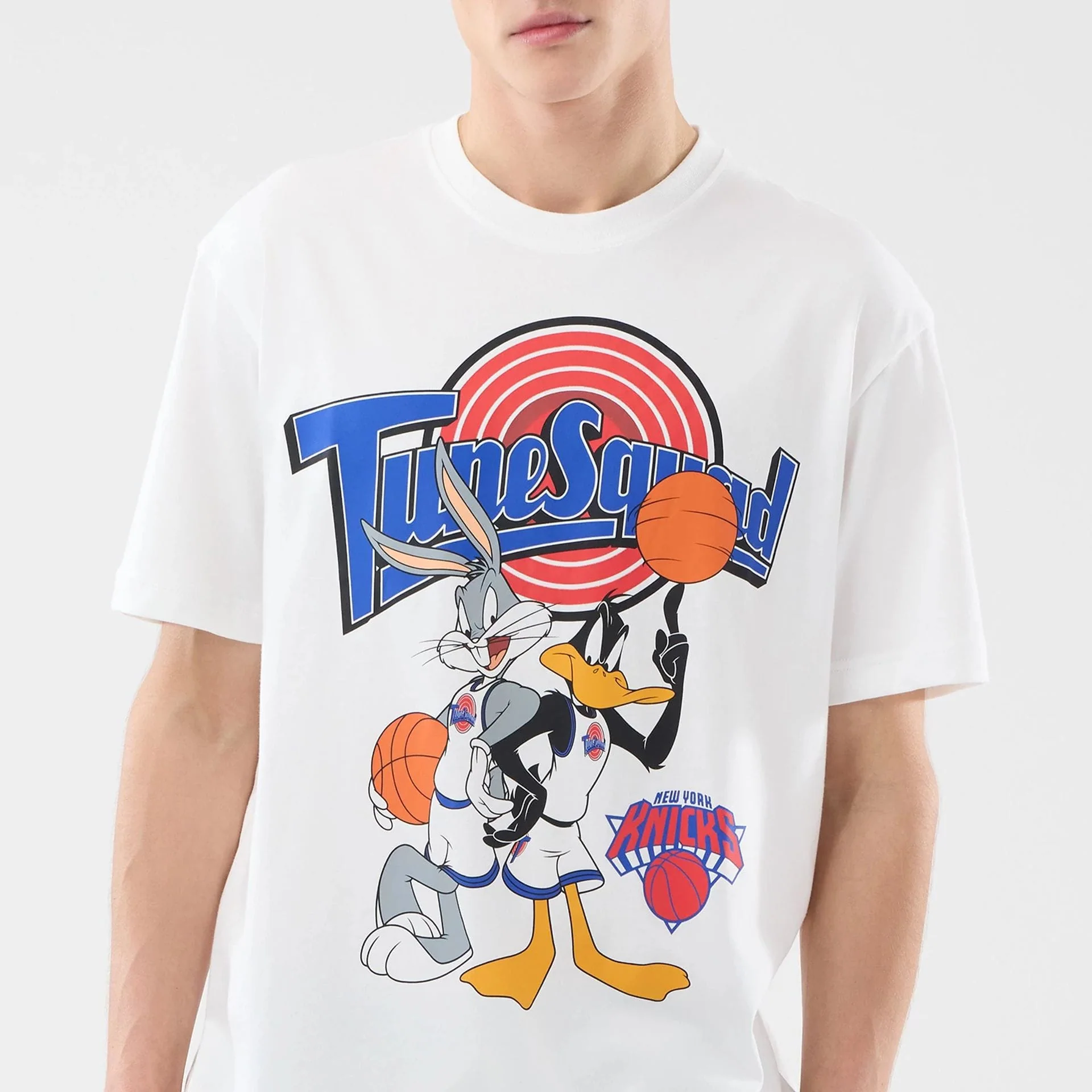 New York Knicks Space Jam 2 X NBA White T-Shirt - Image 3