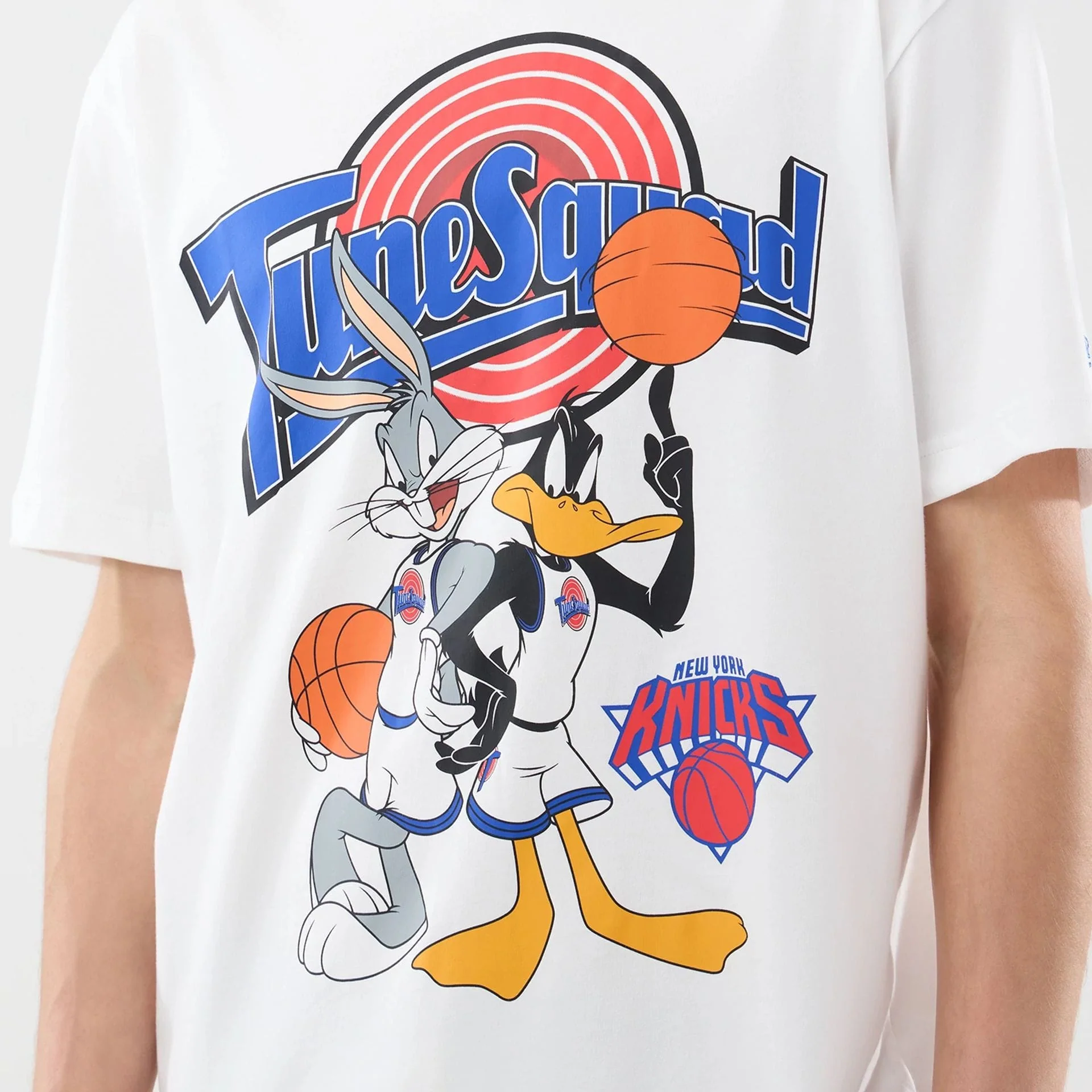 New York Knicks Space Jam 2 X NBA White T-Shirt - Image 5