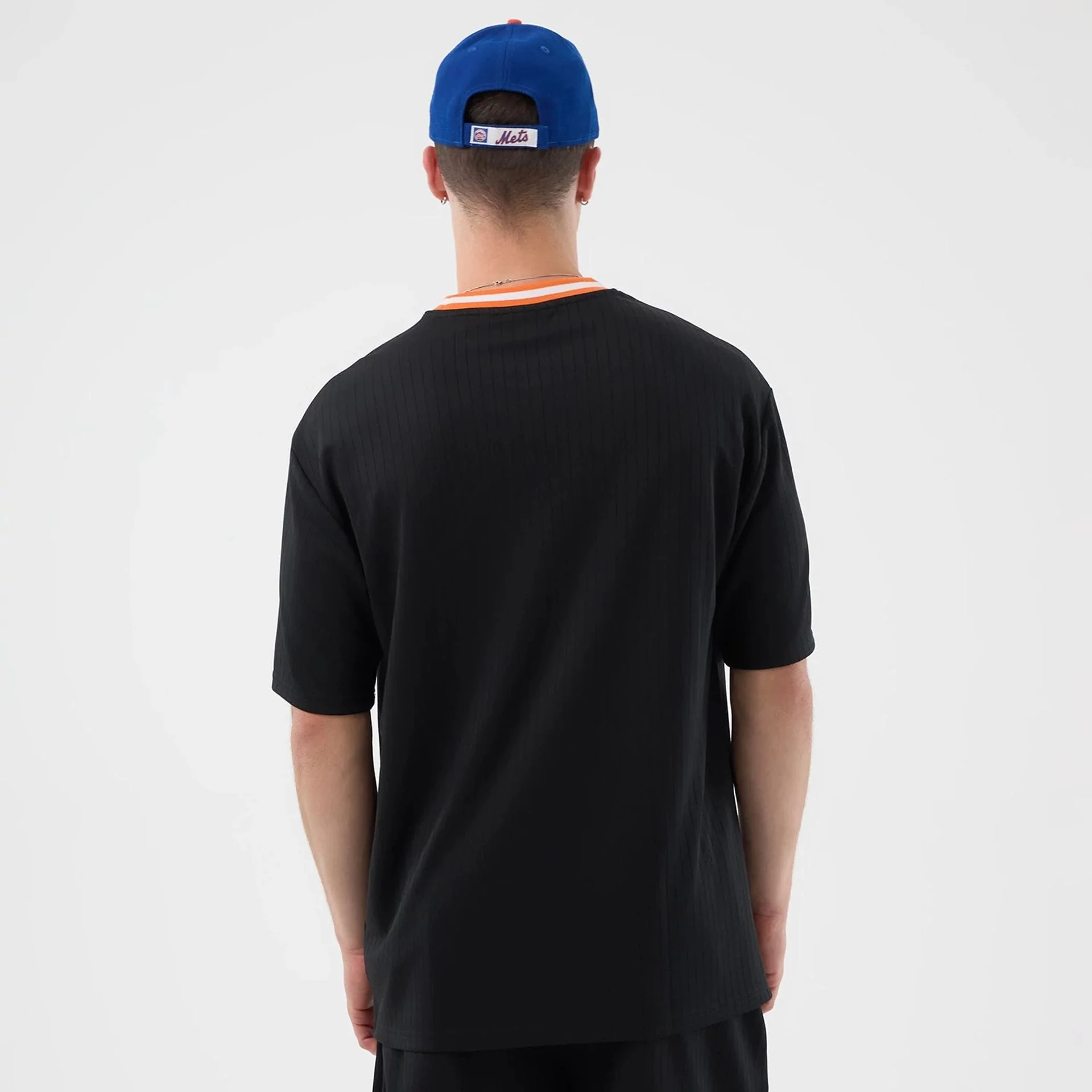 New York Mets MLB Arch Black Oversized T-Shirt - Image 2