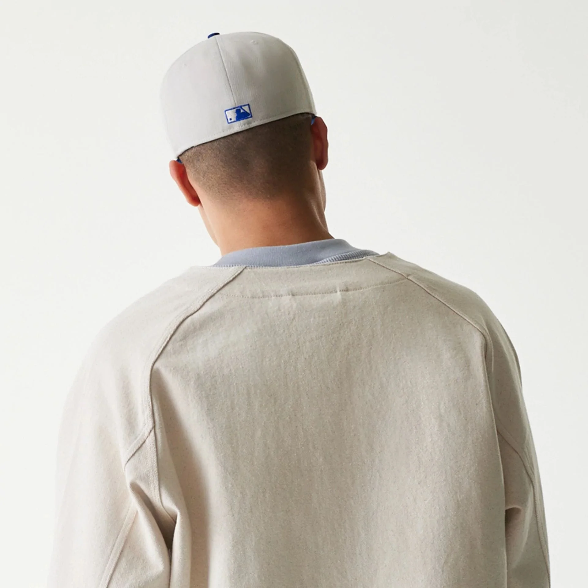 New York Mets MLB Cotton Open Cream Jacket - Image 7