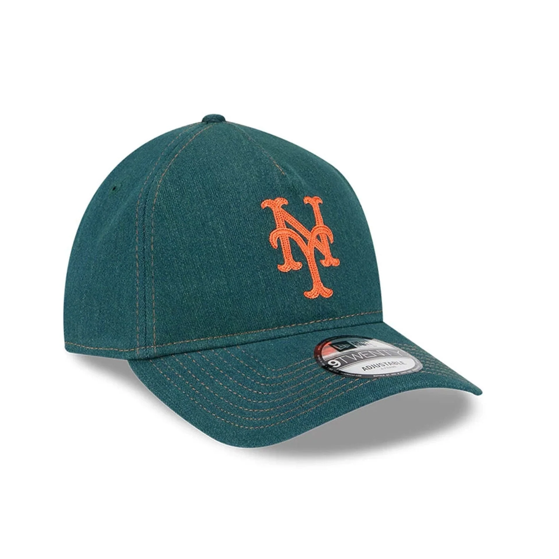 New York Mets MLB Forest Denim Green 9TWENTY A-Frame Adjustable Cap - Image 3