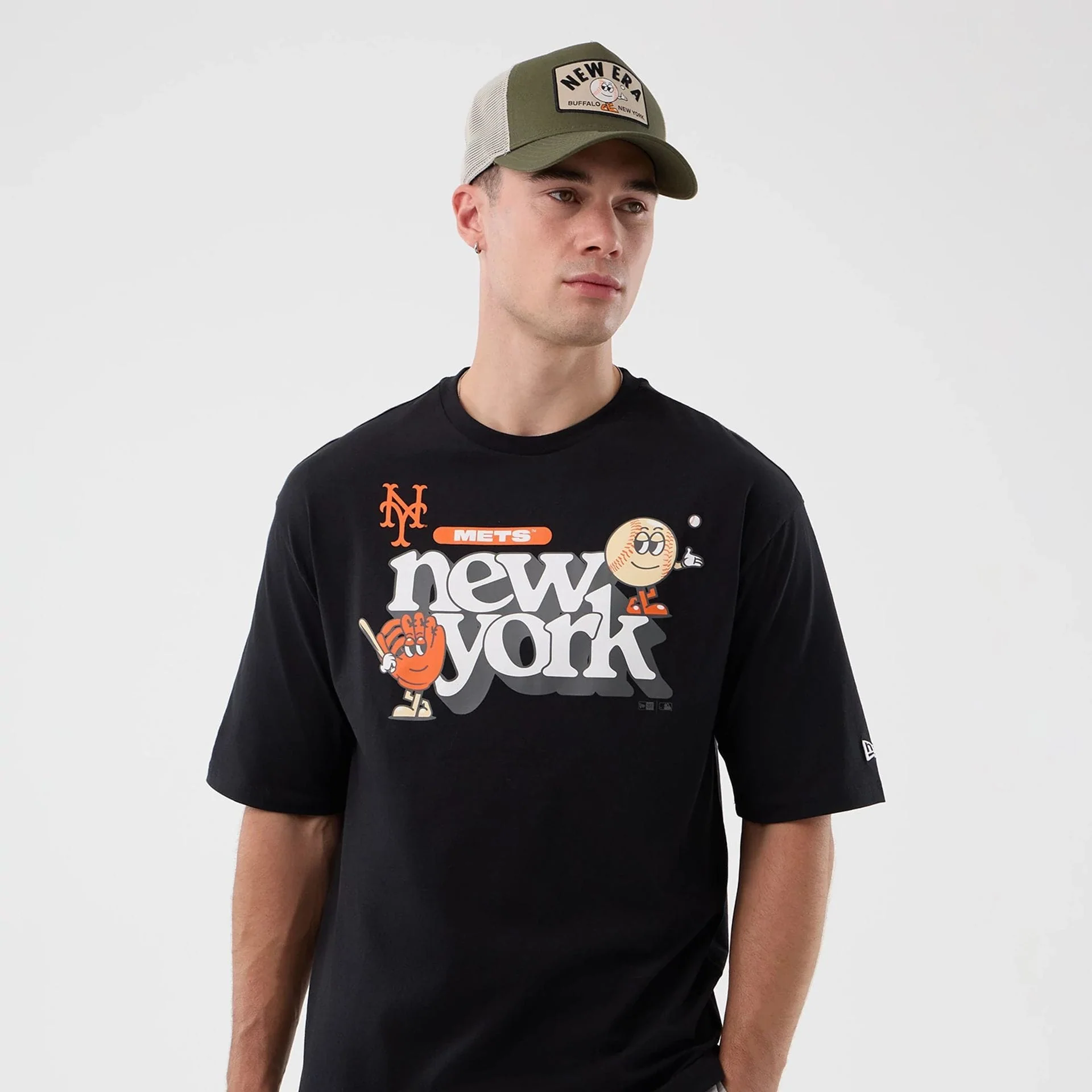 New York Mets MLB Icon Graphic Black T-Shirt - Image 5