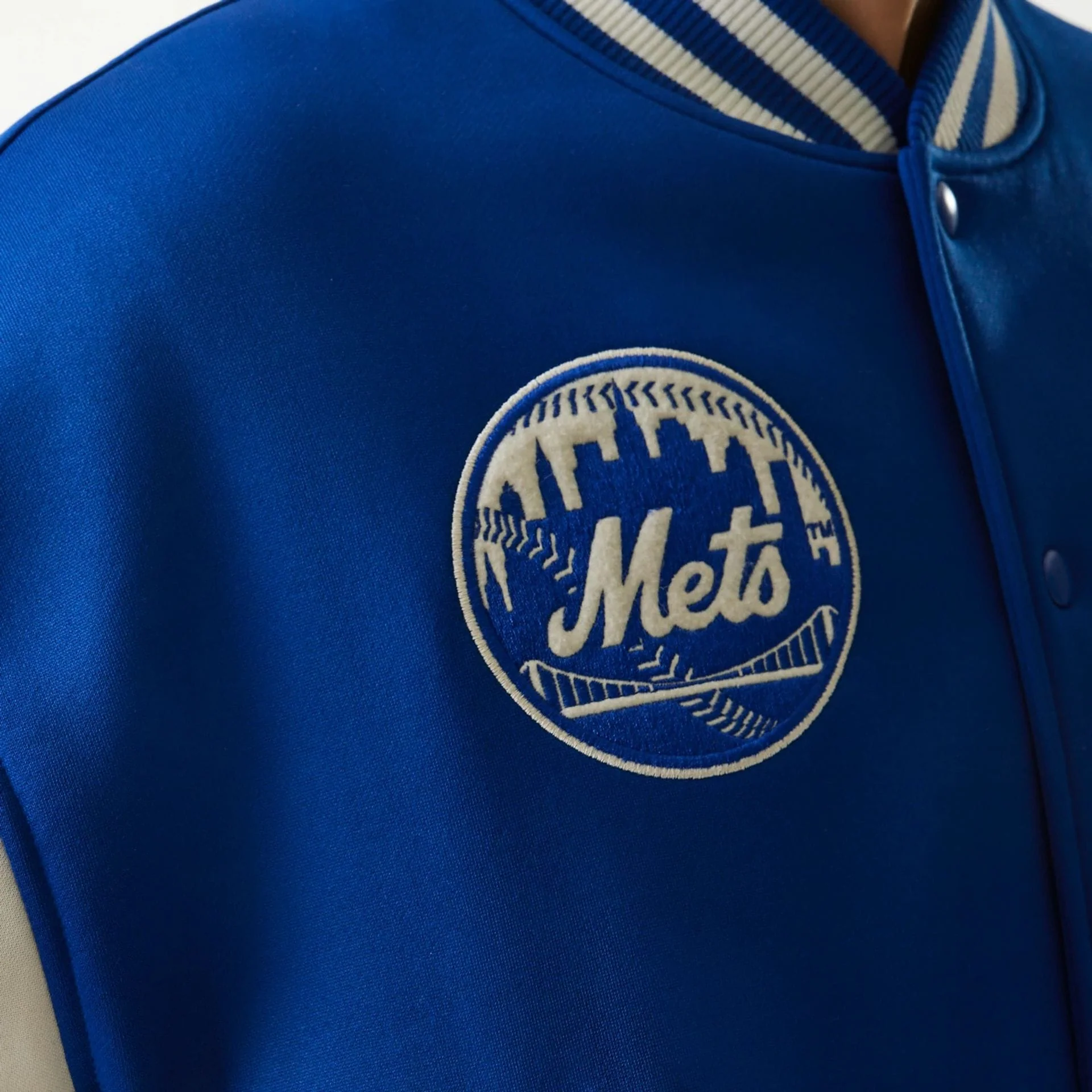 New York Mets MLB Jersey Blue Bomber Jacket - Image 5