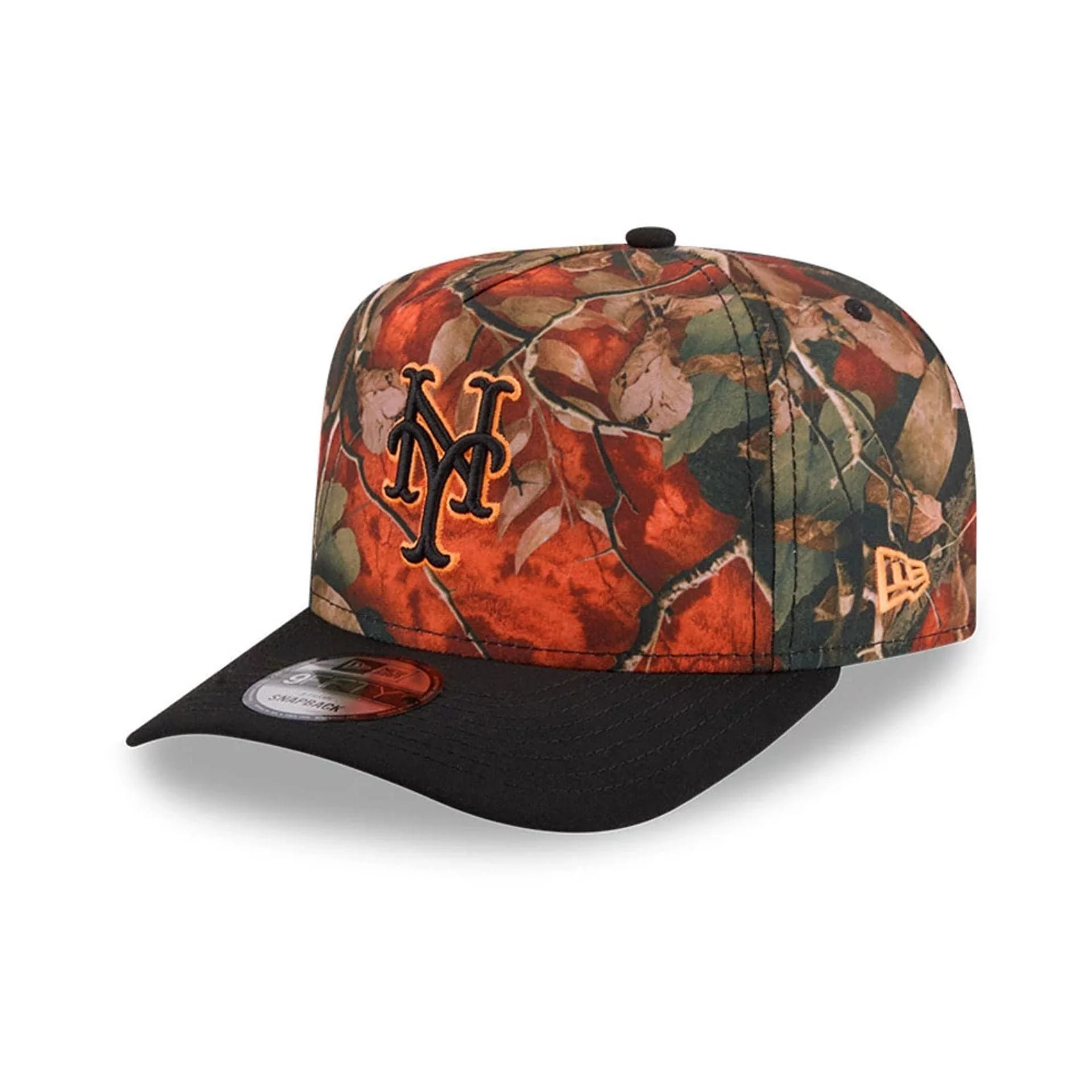New York Mets MLB Leaves Bright Orange 9FIFTY A-Frame Snapback Cap - Image 4