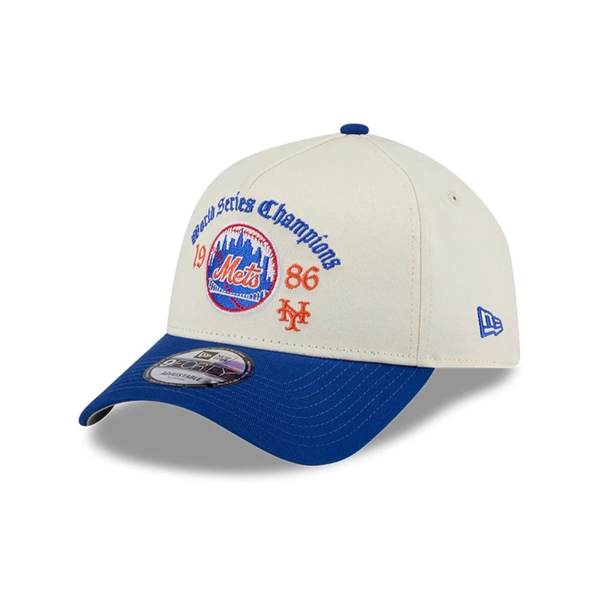 New York Mets MLB Old English White 9FORTY A-Frame Adjustable Cap - Image 4