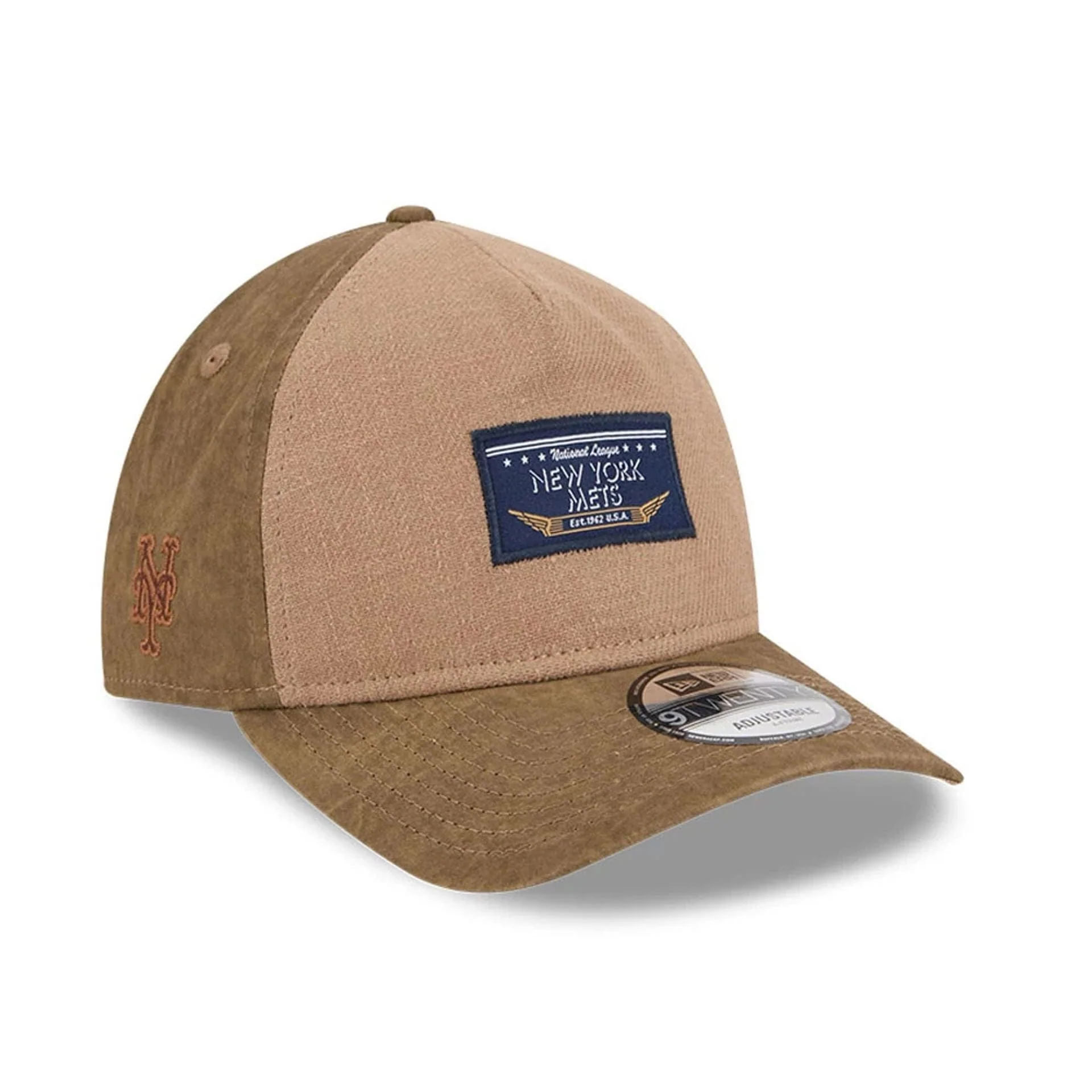 New York Mets MLB Open Brown 9TWENTY A-Frame Adjustable Cap - Image 3