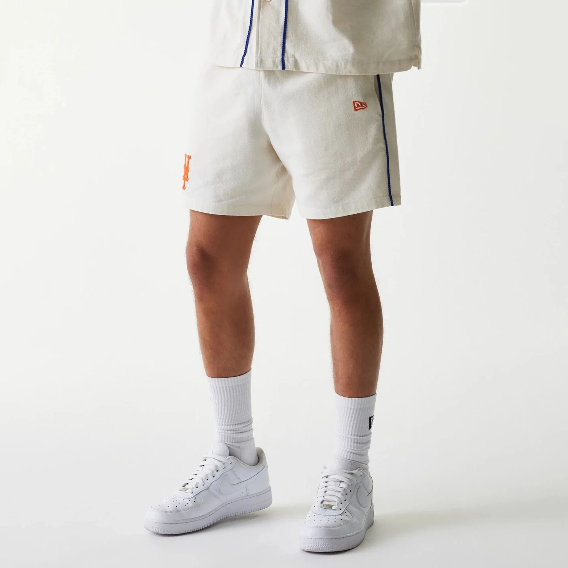 New York Mets MLB Piping Open Cream Shorts - Image 8