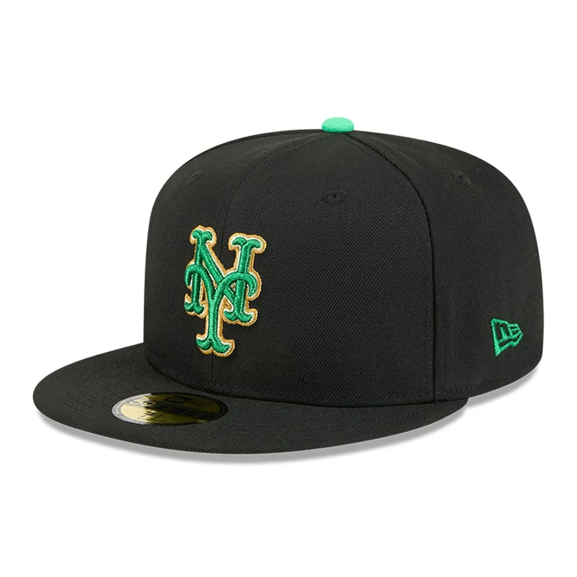 New York Mets MLB Saint Patrick's Day Black 59FIFTY Fitted Cap - Image 3