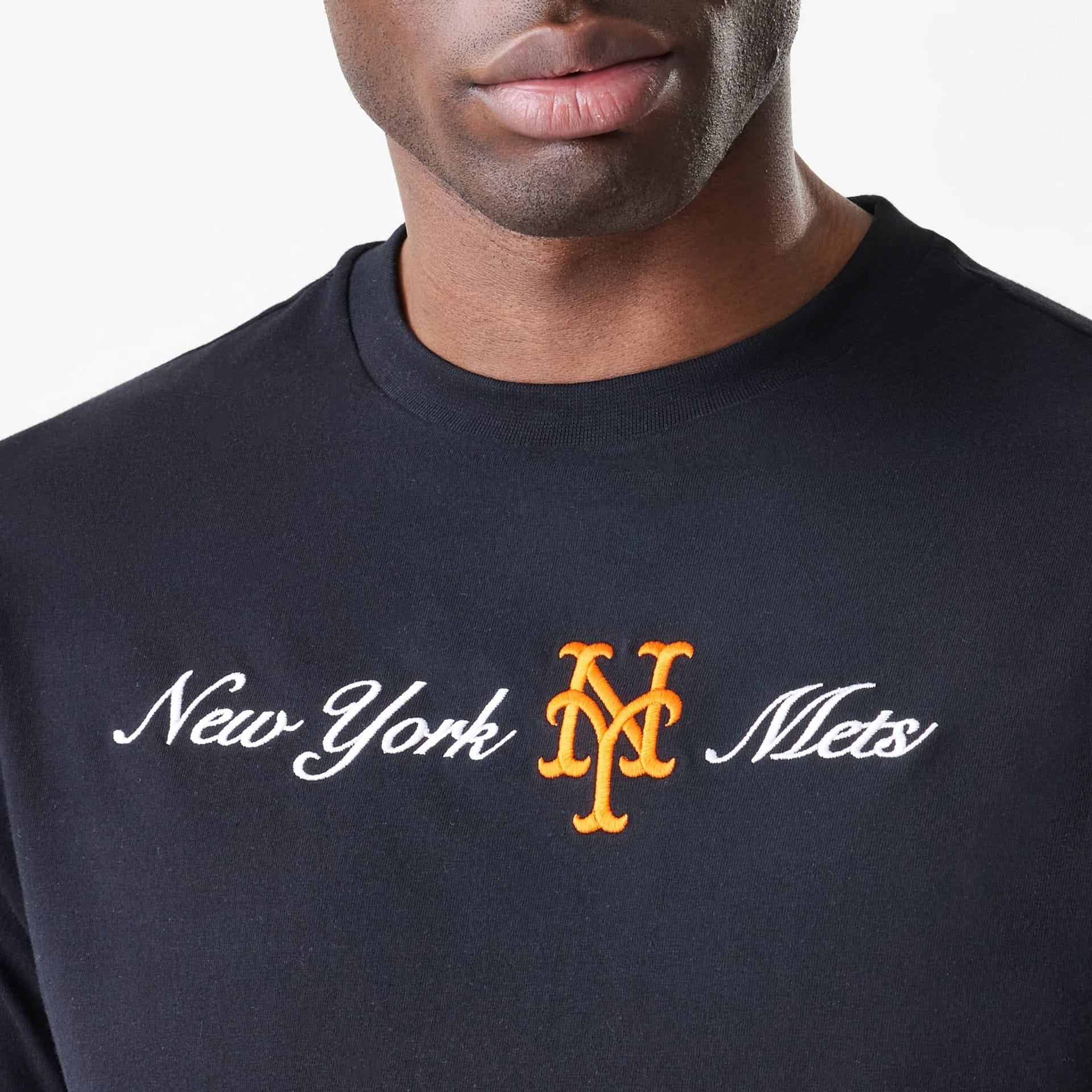 New York Mets MLB Script Black Oversized T-Shirt - Image 5