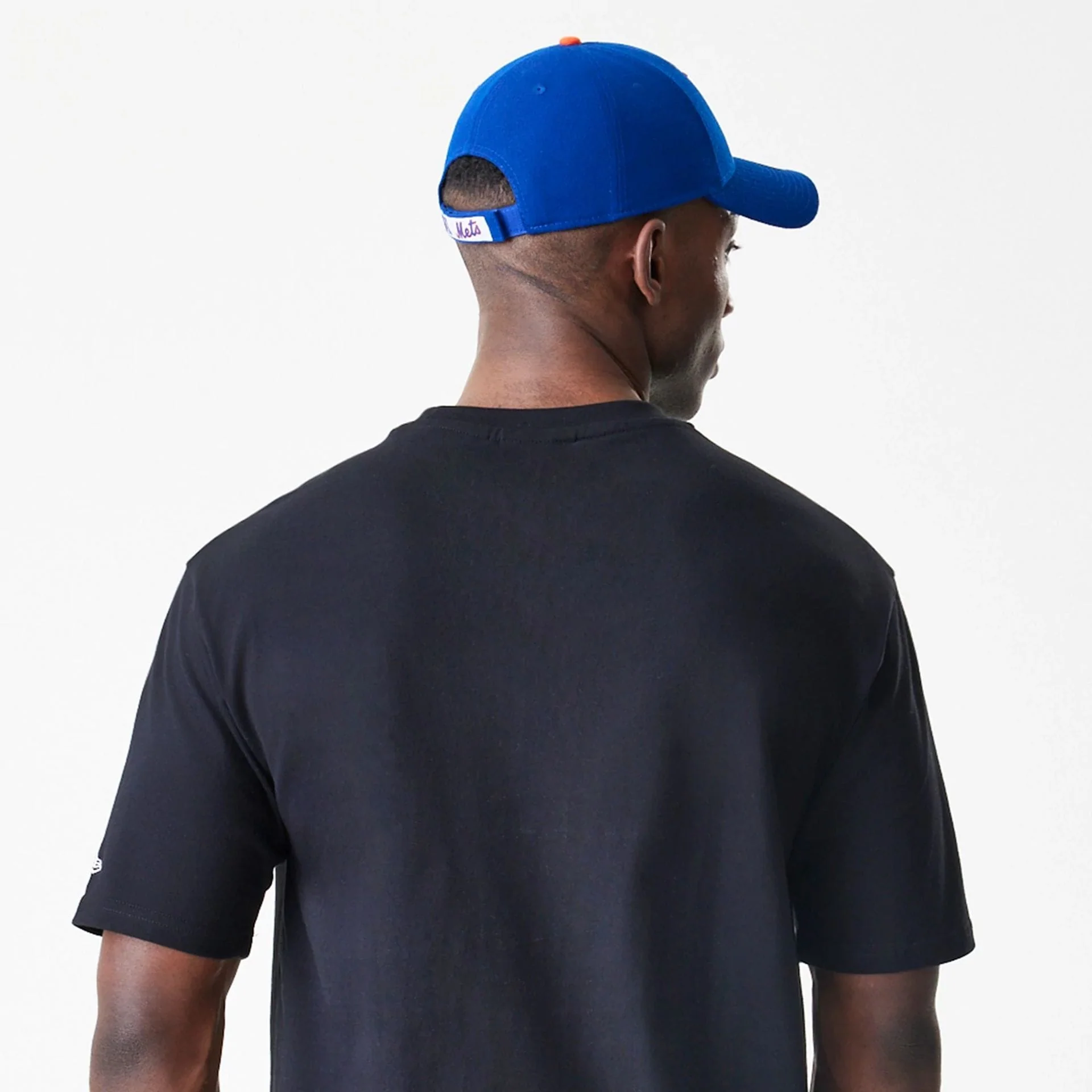 New York Mets MLB Script Black Oversized T-Shirt - Image 7