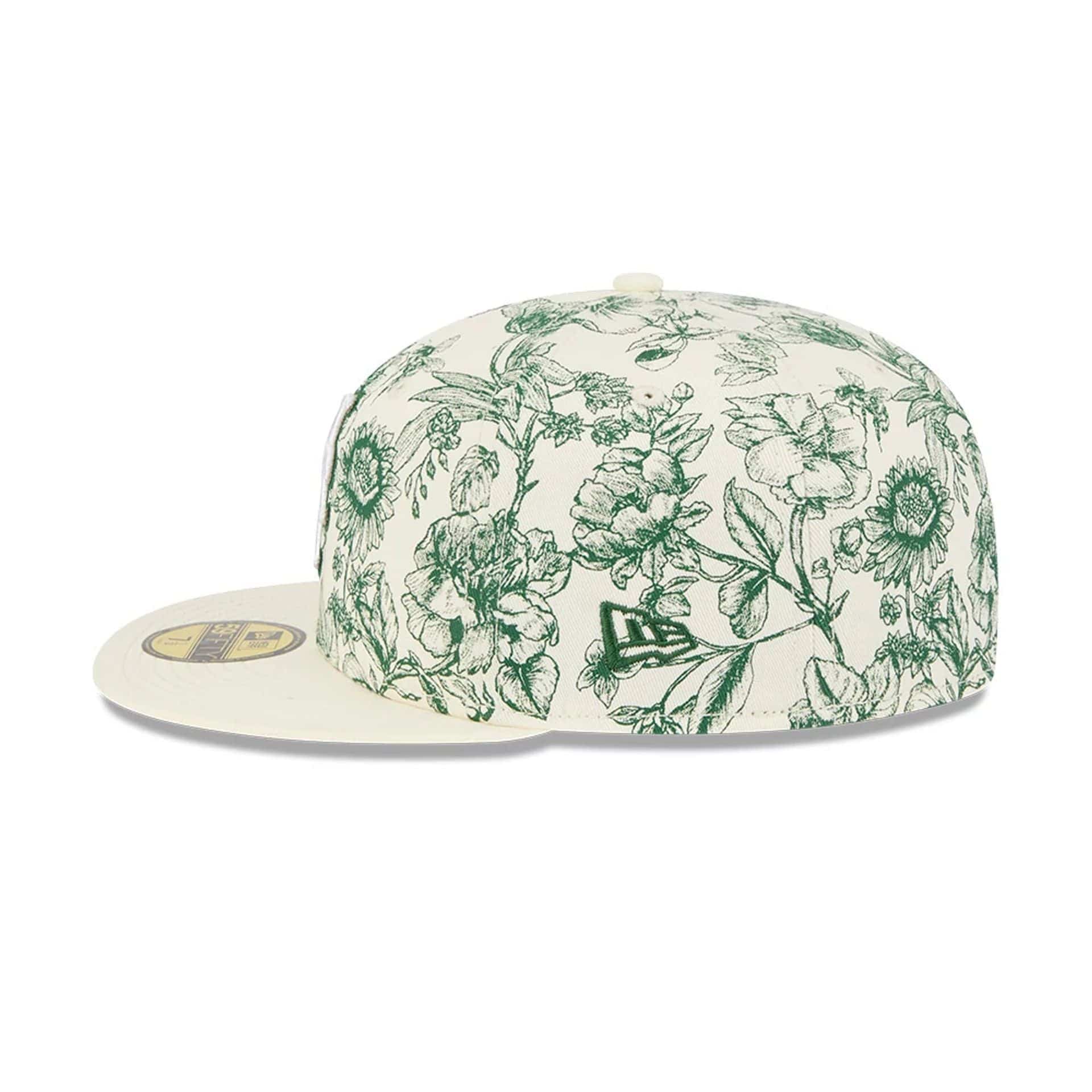 New York Mets MLB Spring Floral White 59FIFTY Fitted Cap - Image 5