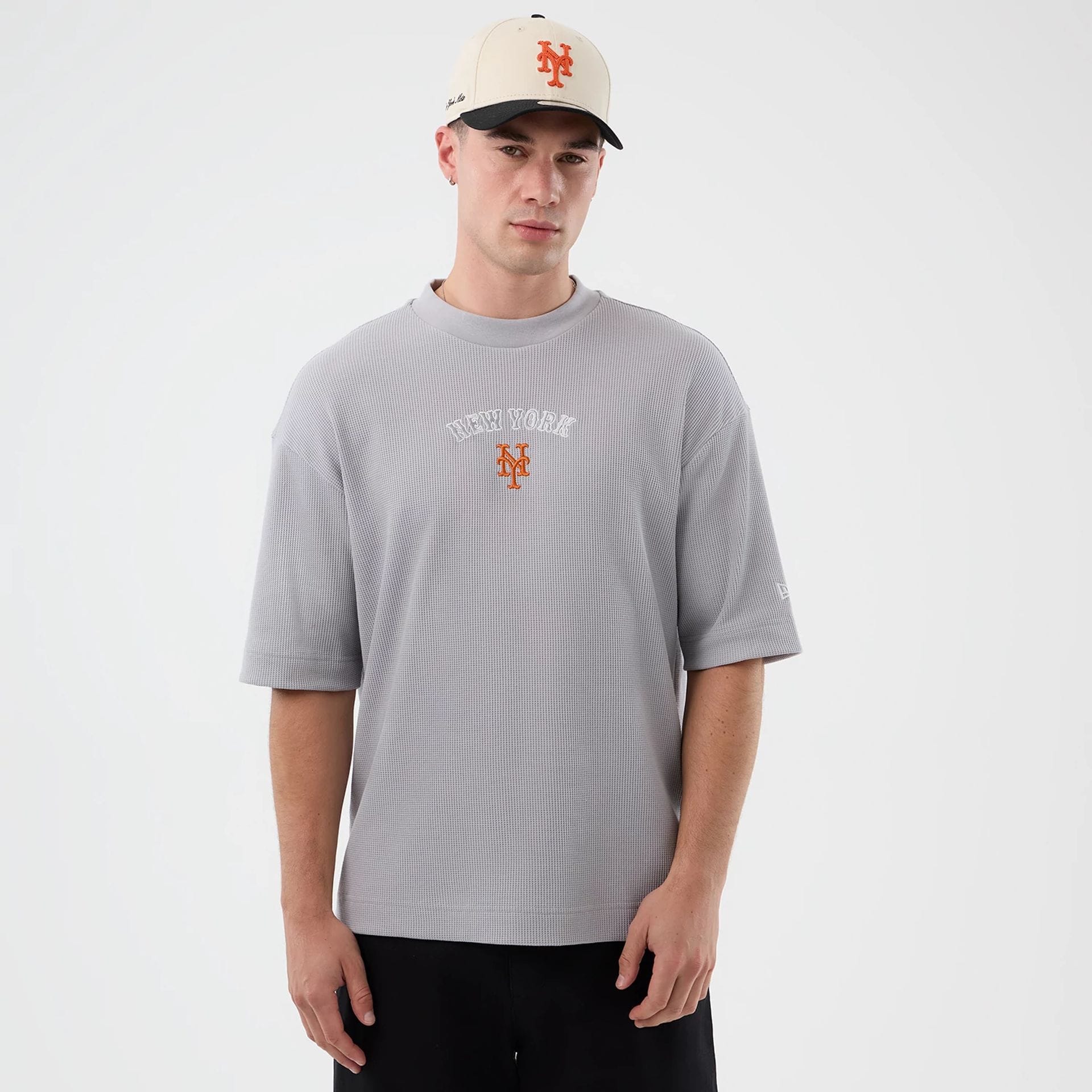 New York Mets MLB Waffle Grey T-Shirt - Image 3