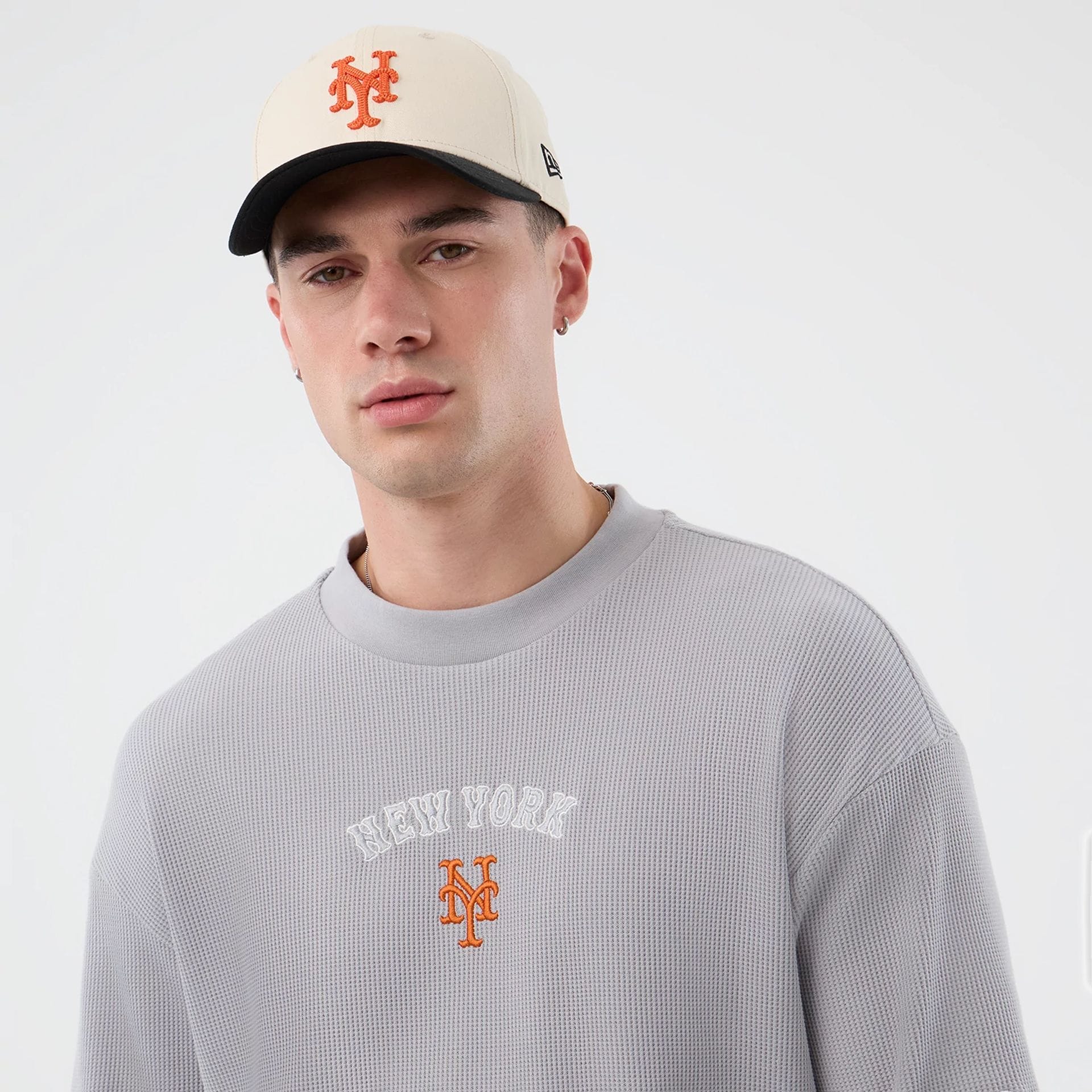 New York Mets MLB Waffle Grey T-Shirt - Image 6