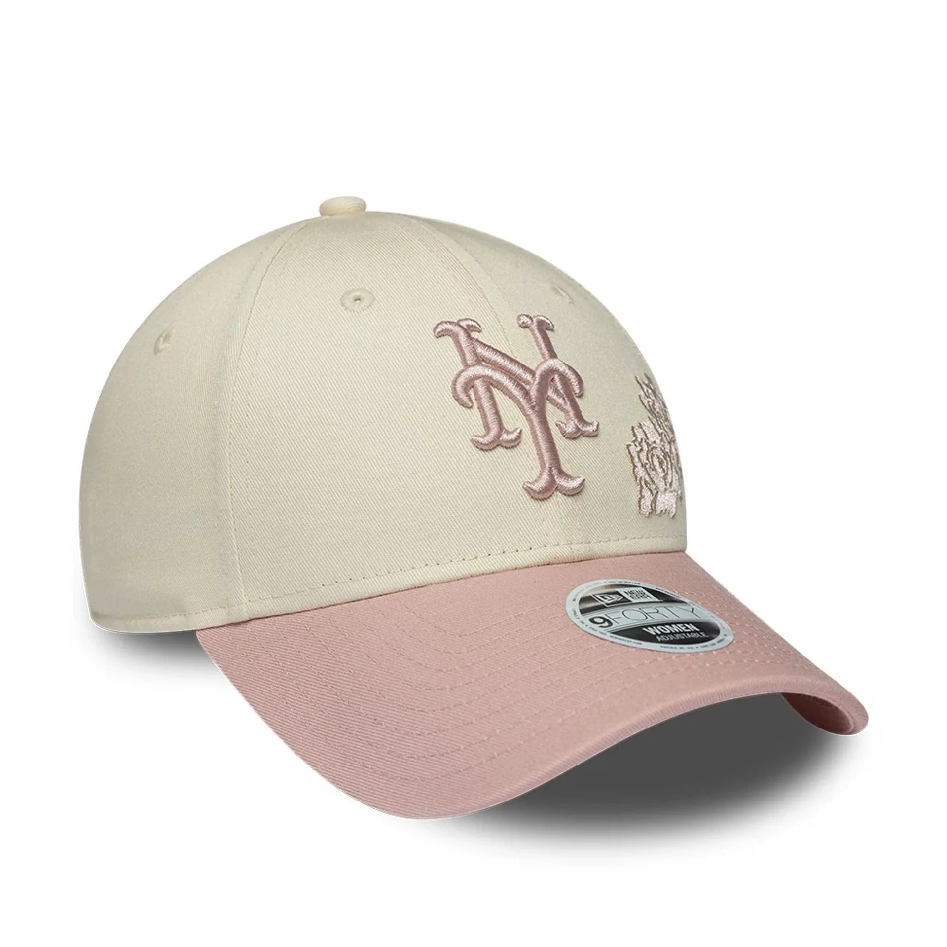 New York Mets Womens MLB Floral Cream 9FORTY Adjustable Cap - Image 3