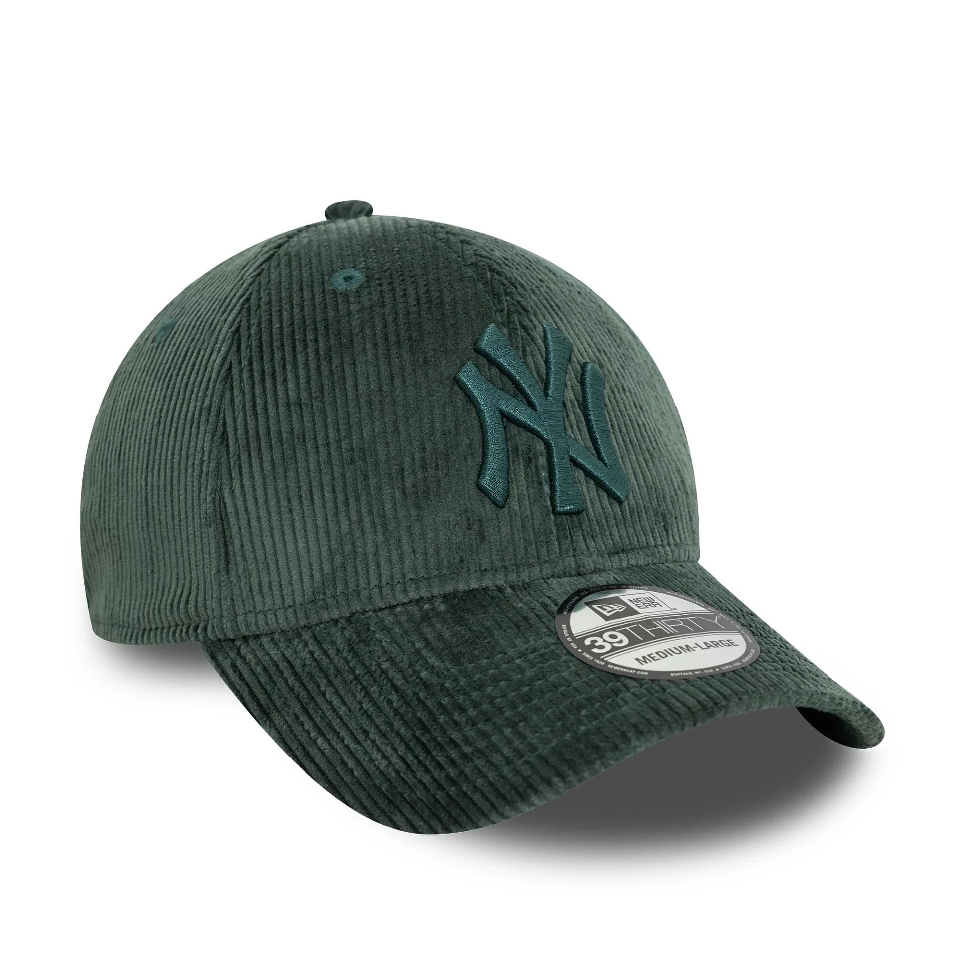 New York Yankees Cord Dark Green 39THIRTY Stretch Fit Cap - Image 3
