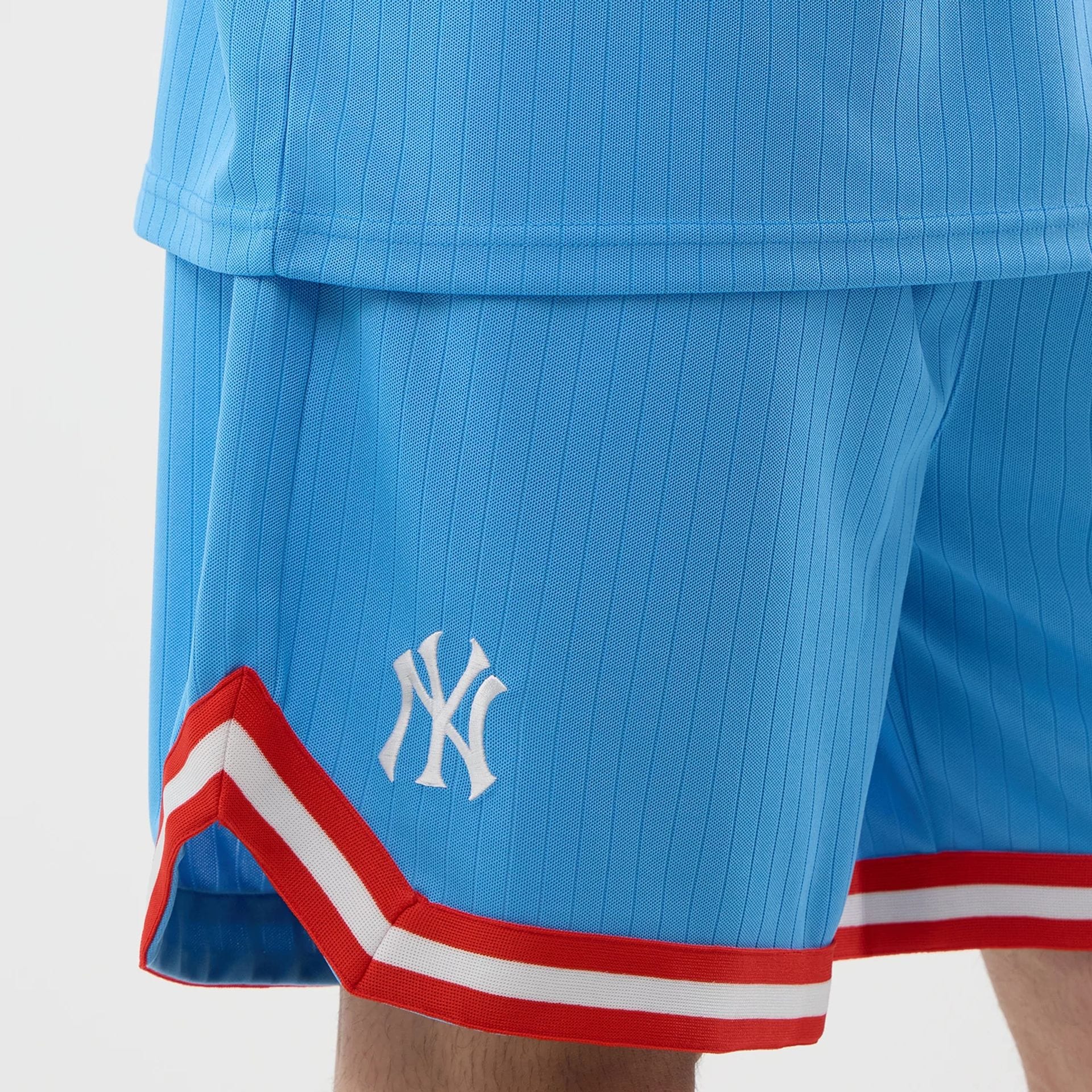 New York Yankees MLB Arch Pastel Blue Oversized Shorts - Image 4