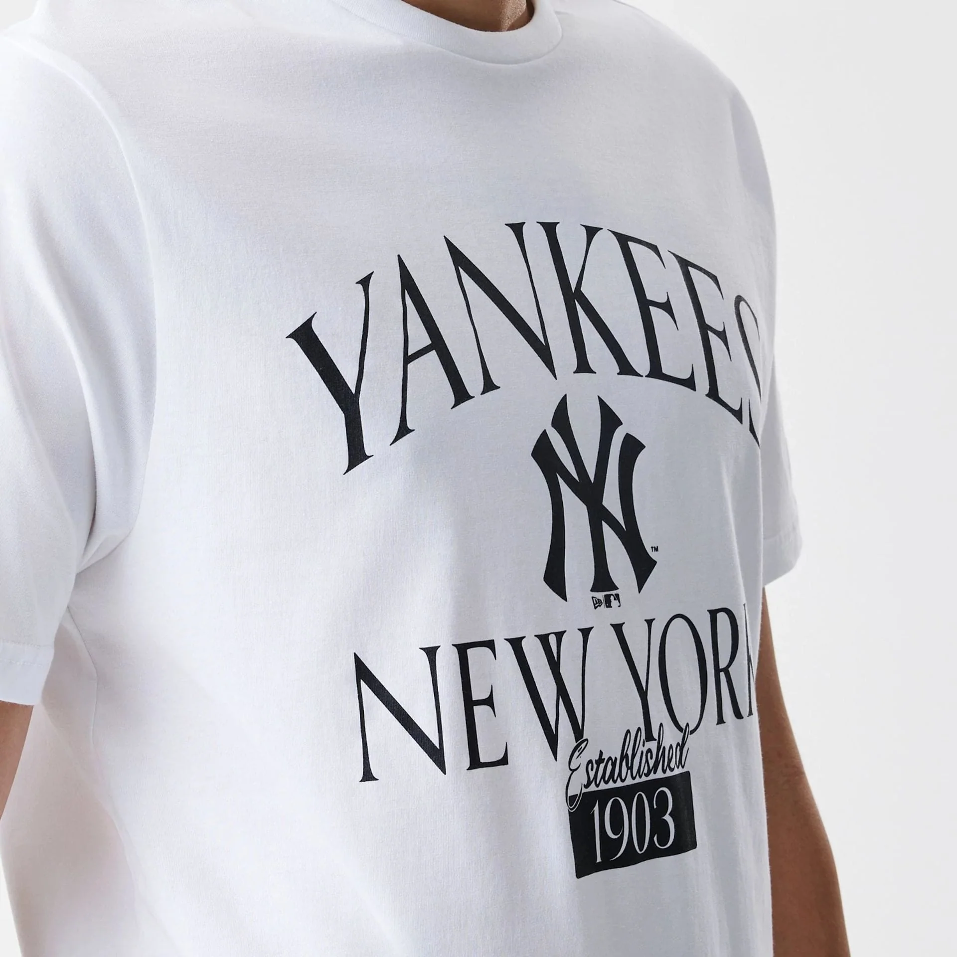 New York Yankees MLB Arch Wordmark White T-Shirt - Image 4