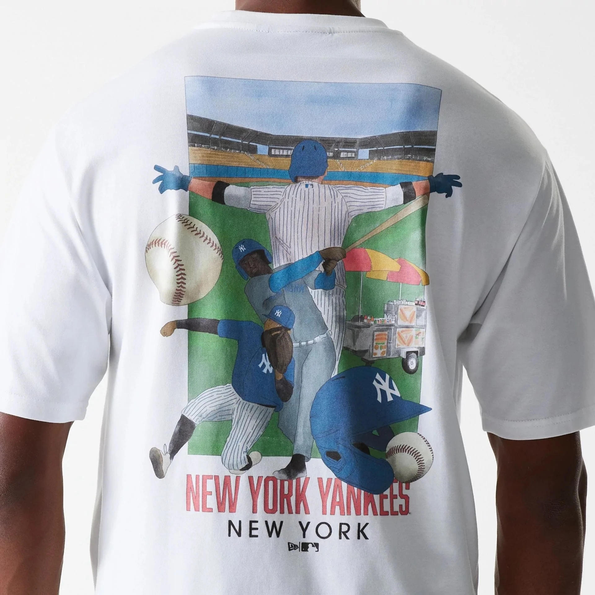 New York Yankees MLB Baseball Graphic White Oversized T-Shirt - Image 4