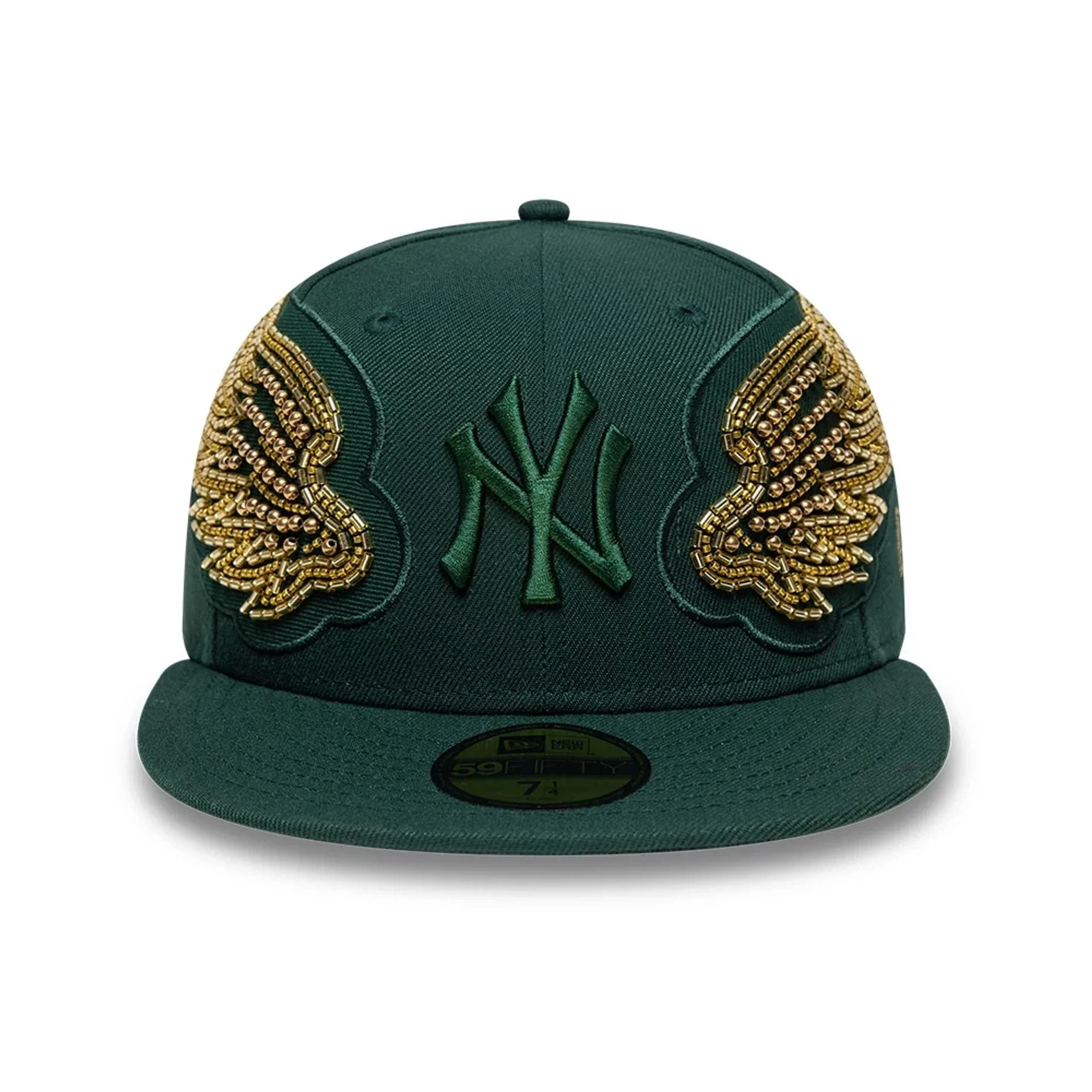 New York Yankees MLB Beaded Wings Dark Green 59FIFTY Fitted Cap - Image 2