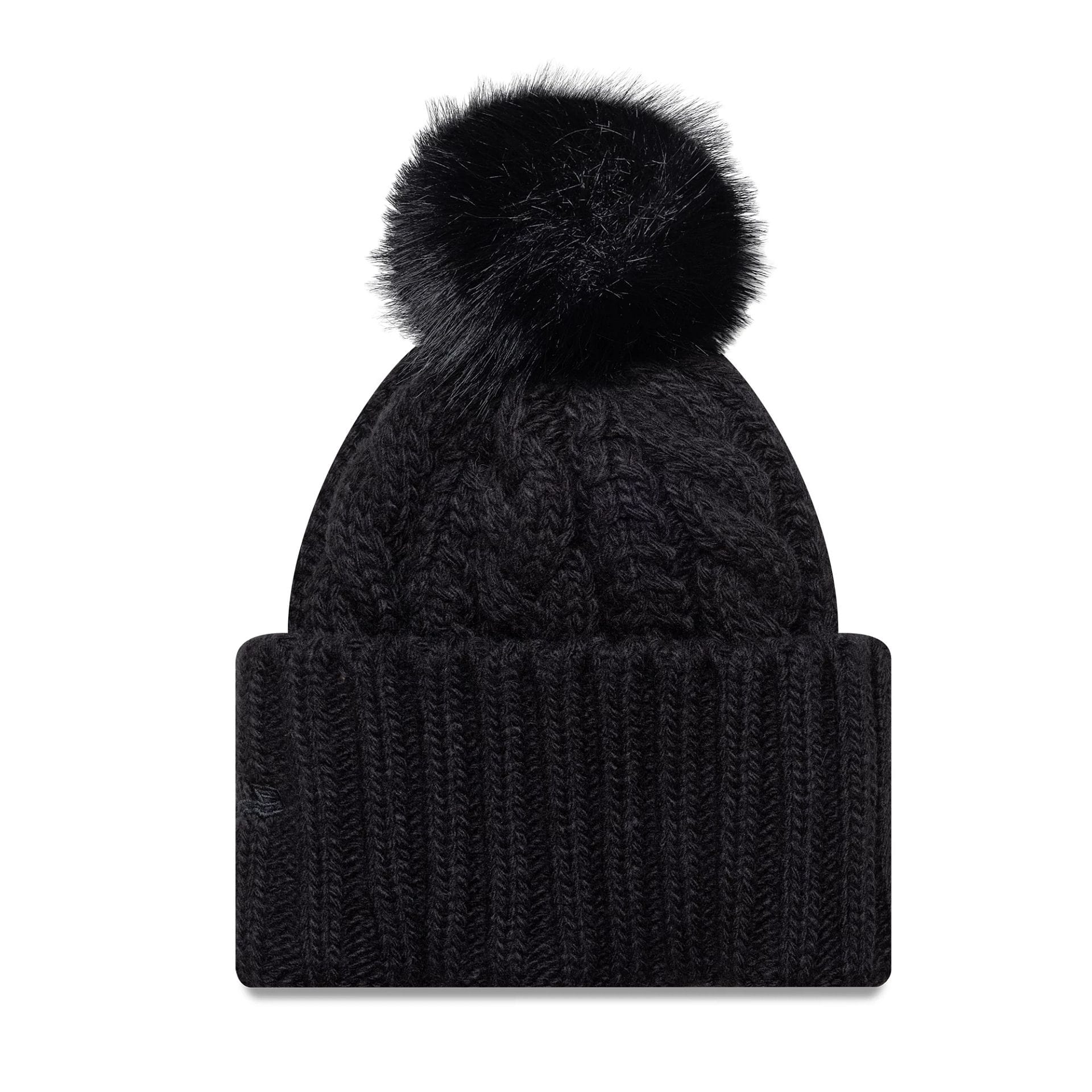 New York Yankees MLB Black Cable Knit Beanie Hat - Image 2