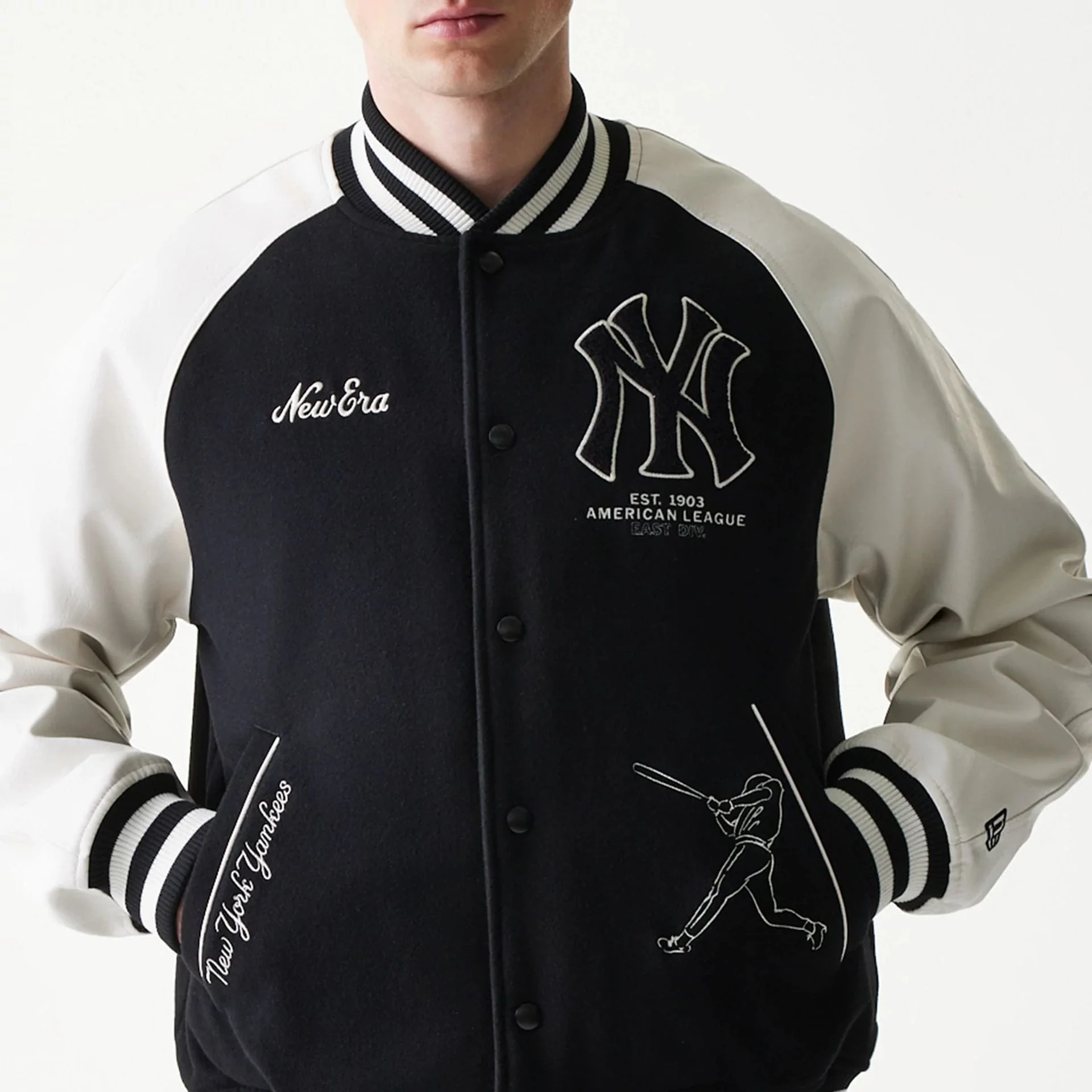New York Yankees MLB Black Varsity Jacket - Image 3
