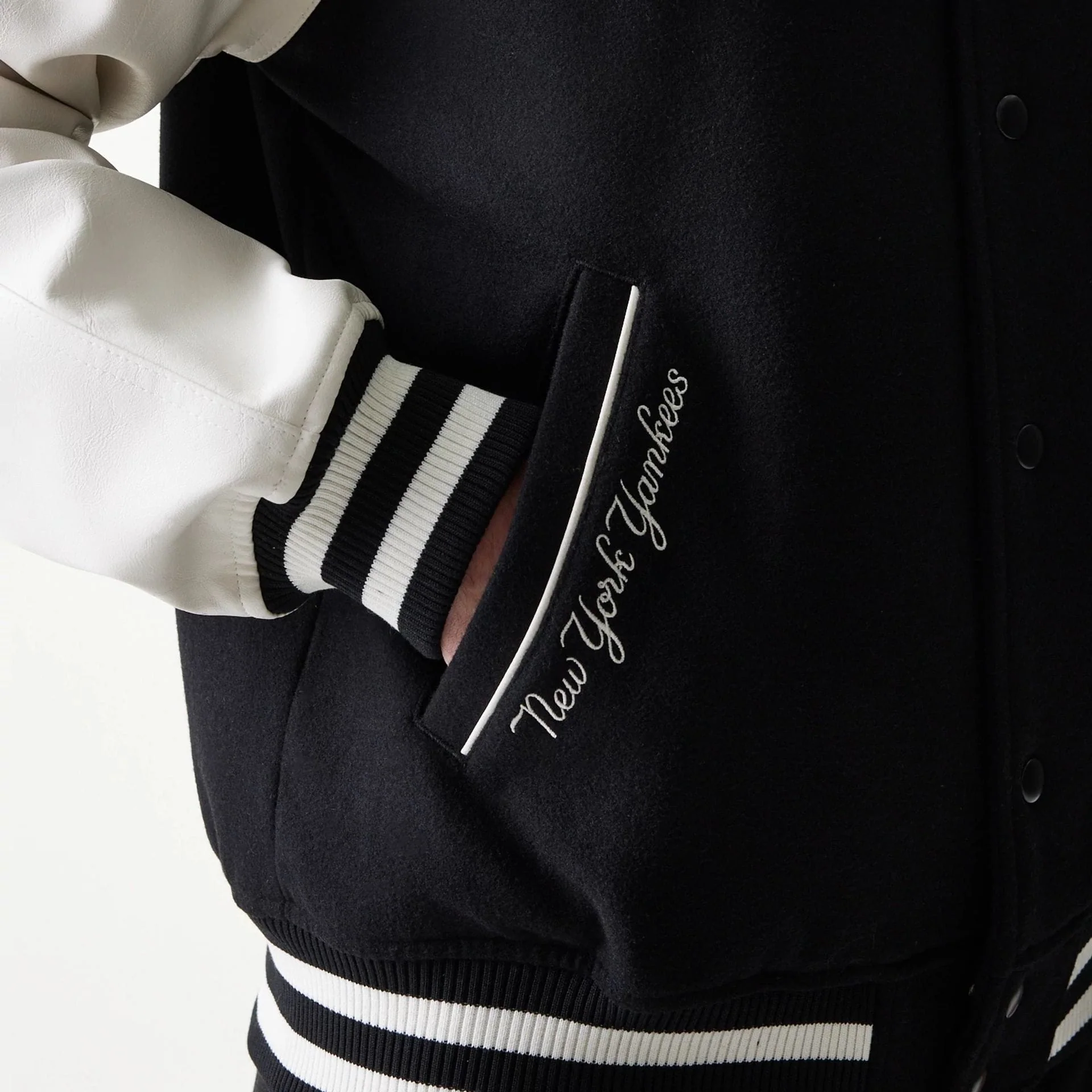 New York Yankees MLB Black Varsity Jacket - Image 4