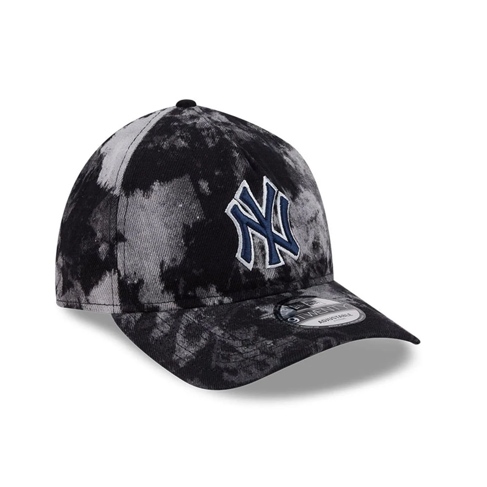 New York Yankees MLB Bleached Denim Black 9TWENTY A-Frame Adjustable Cap - Image 3
