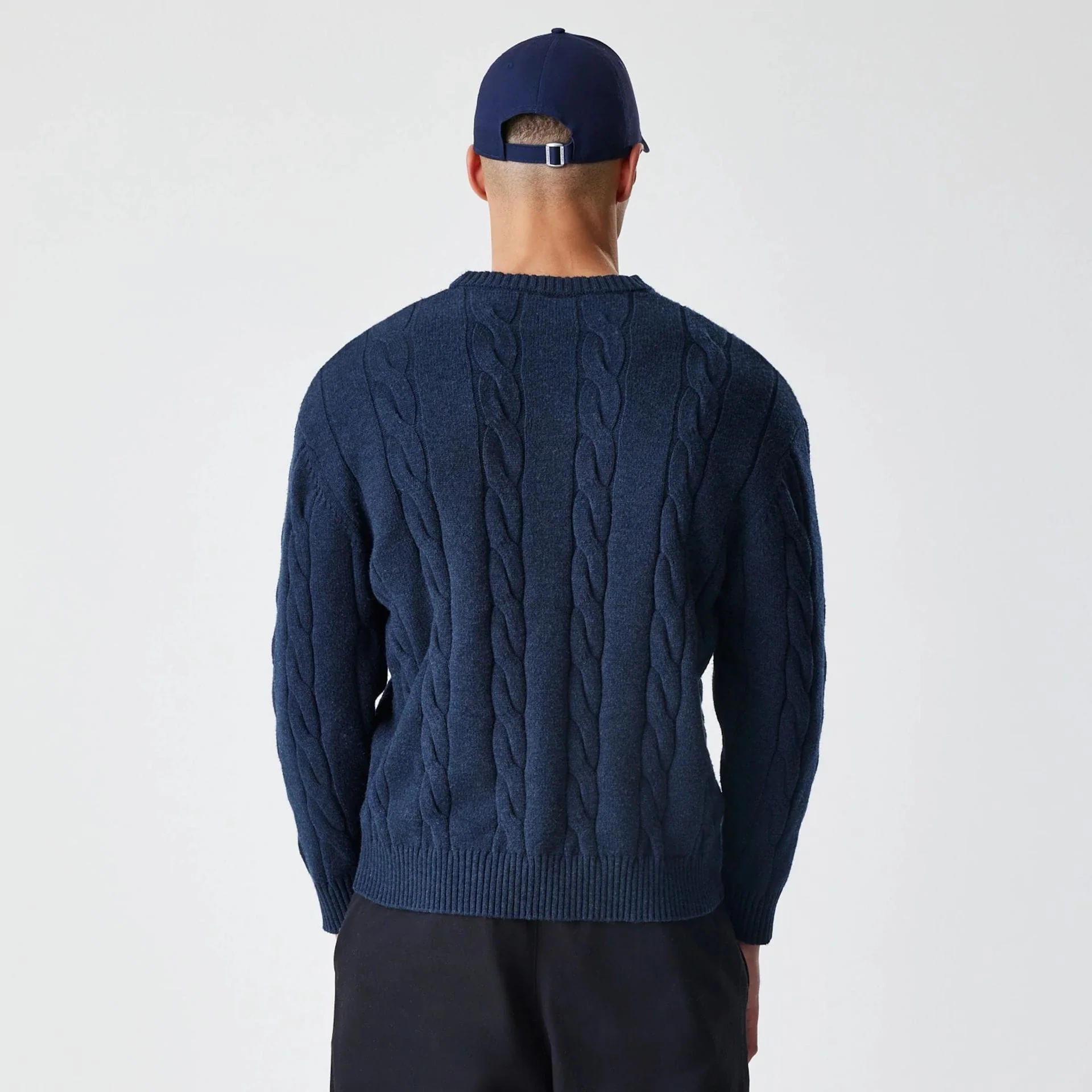New York Yankees MLB Cable Knit Navy Knitted Sweater - Image 2