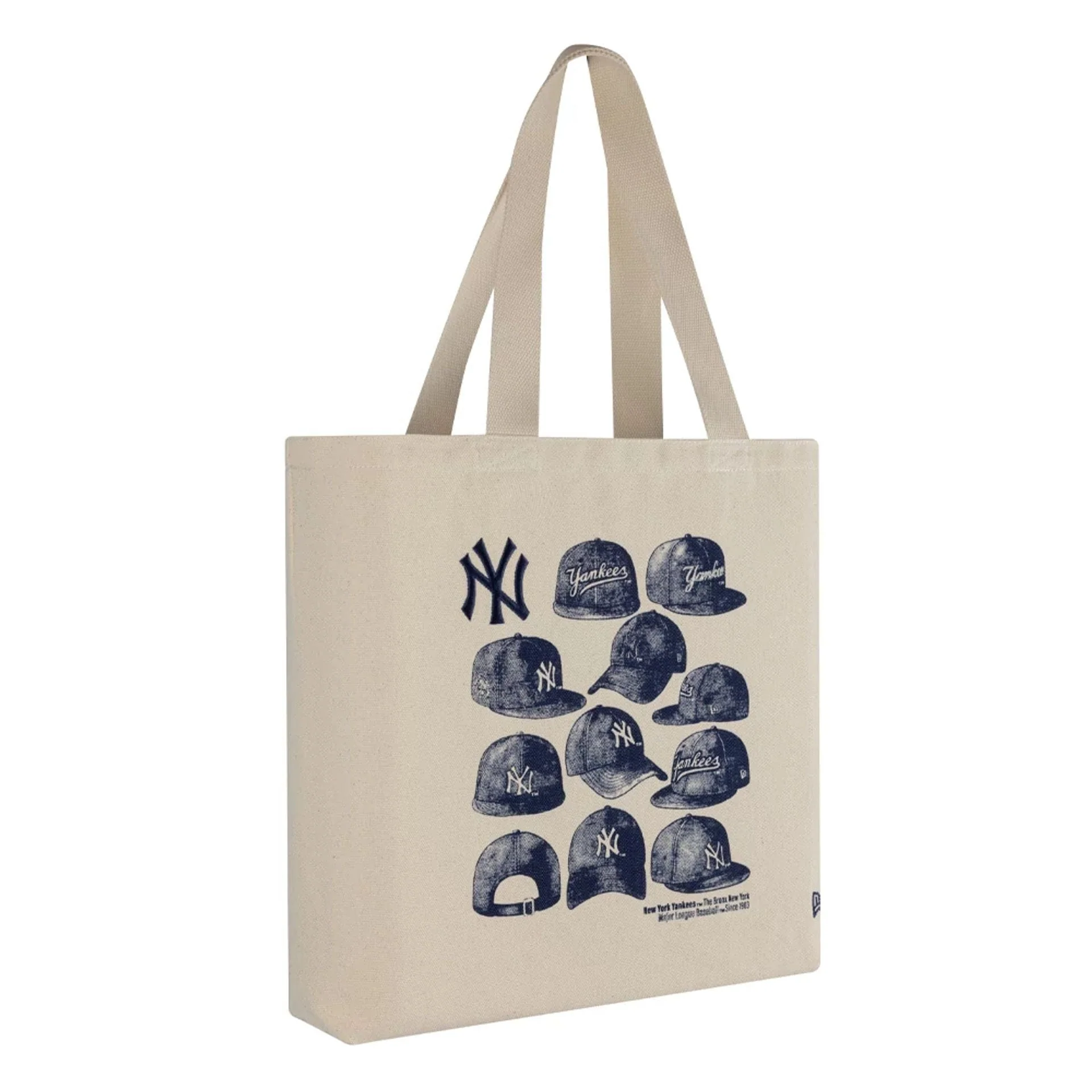 New York Yankees MLB Cap Graphic Light Beige Tote Bag - Image 3