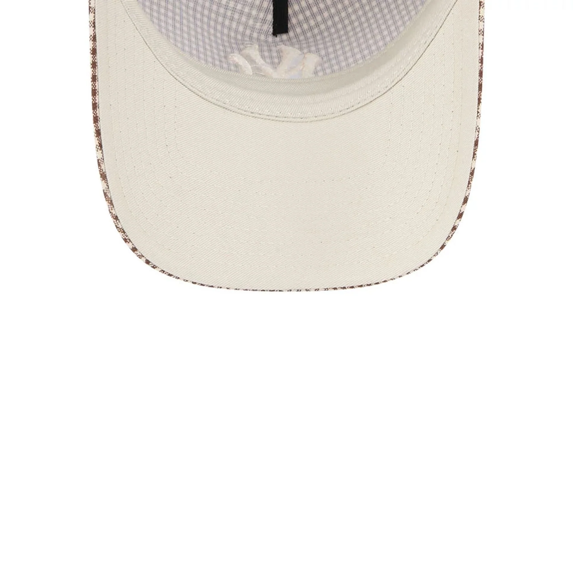 New York Yankees MLB Check Open Brown 9TWENTY A-Frame Adjustable Cap - Image 2